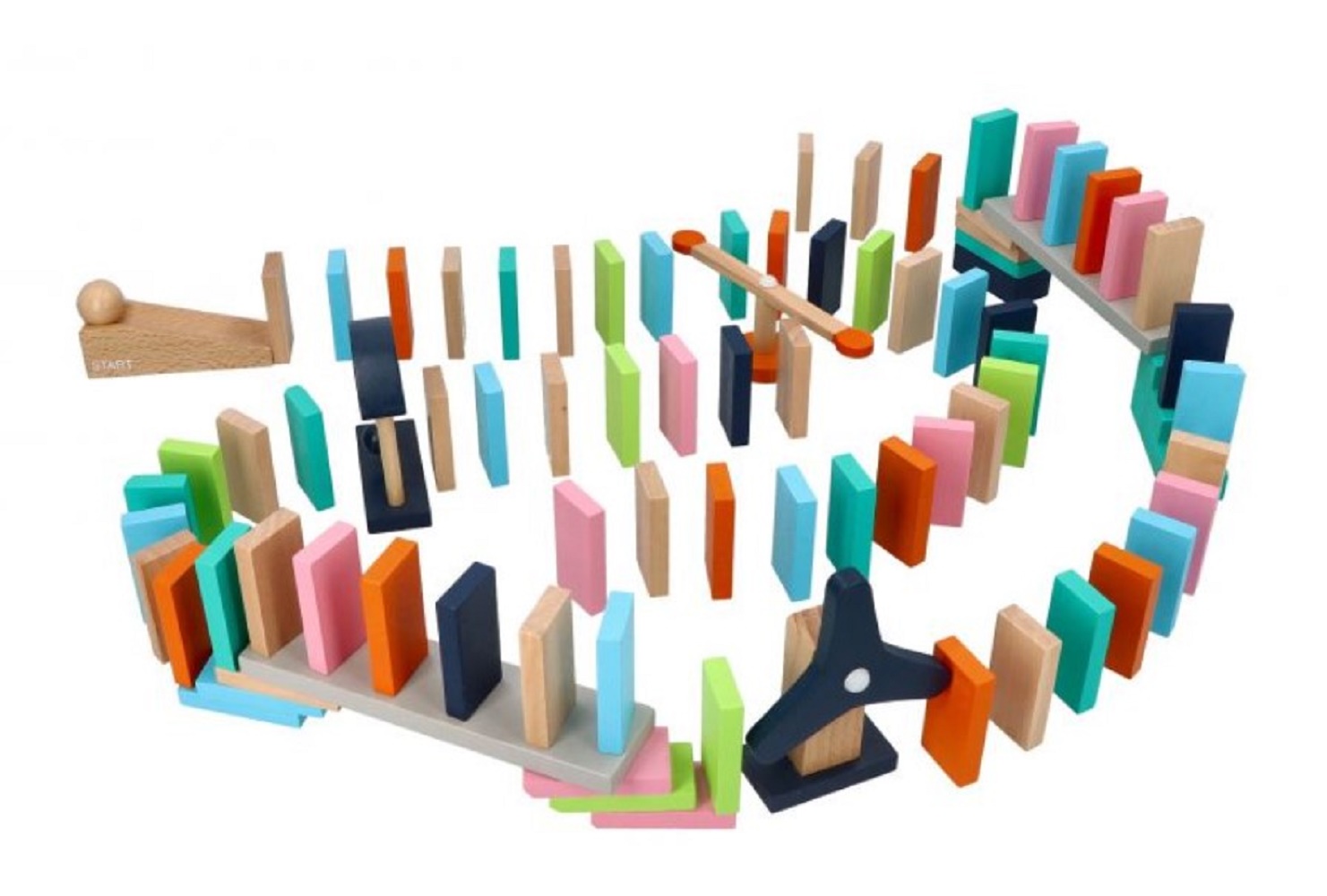 Adam Toys Dřevěné aktivní barevné domino