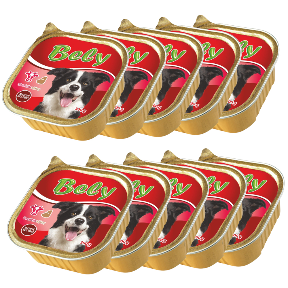 Akinu BELY Hovězí & játra paštika pro psy 10 x 300 g Akinu