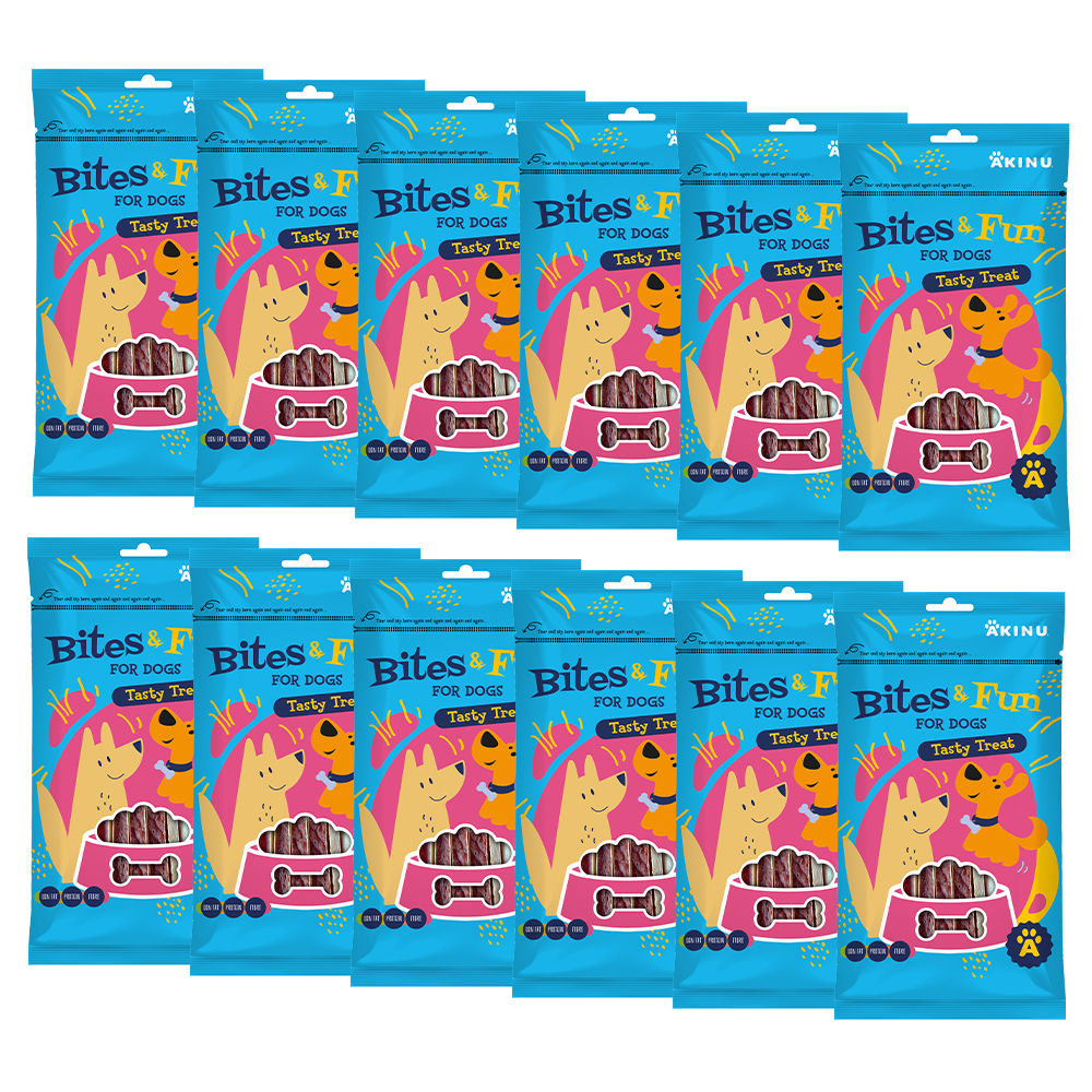 Akinu BITES & FUN Jehněčí sendvič pamlsek pro psy 10 x 85 g Akinu