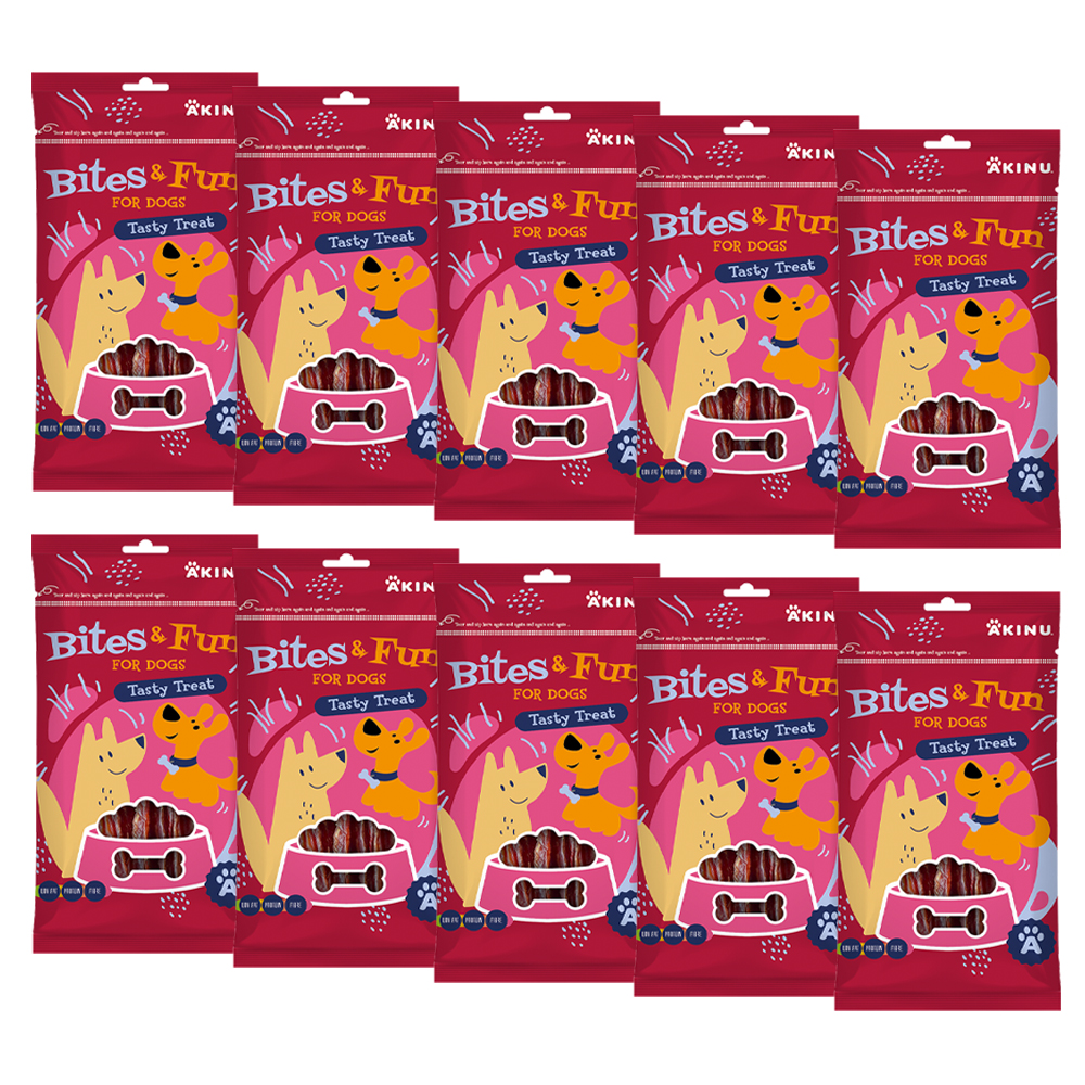 Akinu BITES & FUN Kachní prsíčka pamlsek pro psy 10 x 85 g Akinu