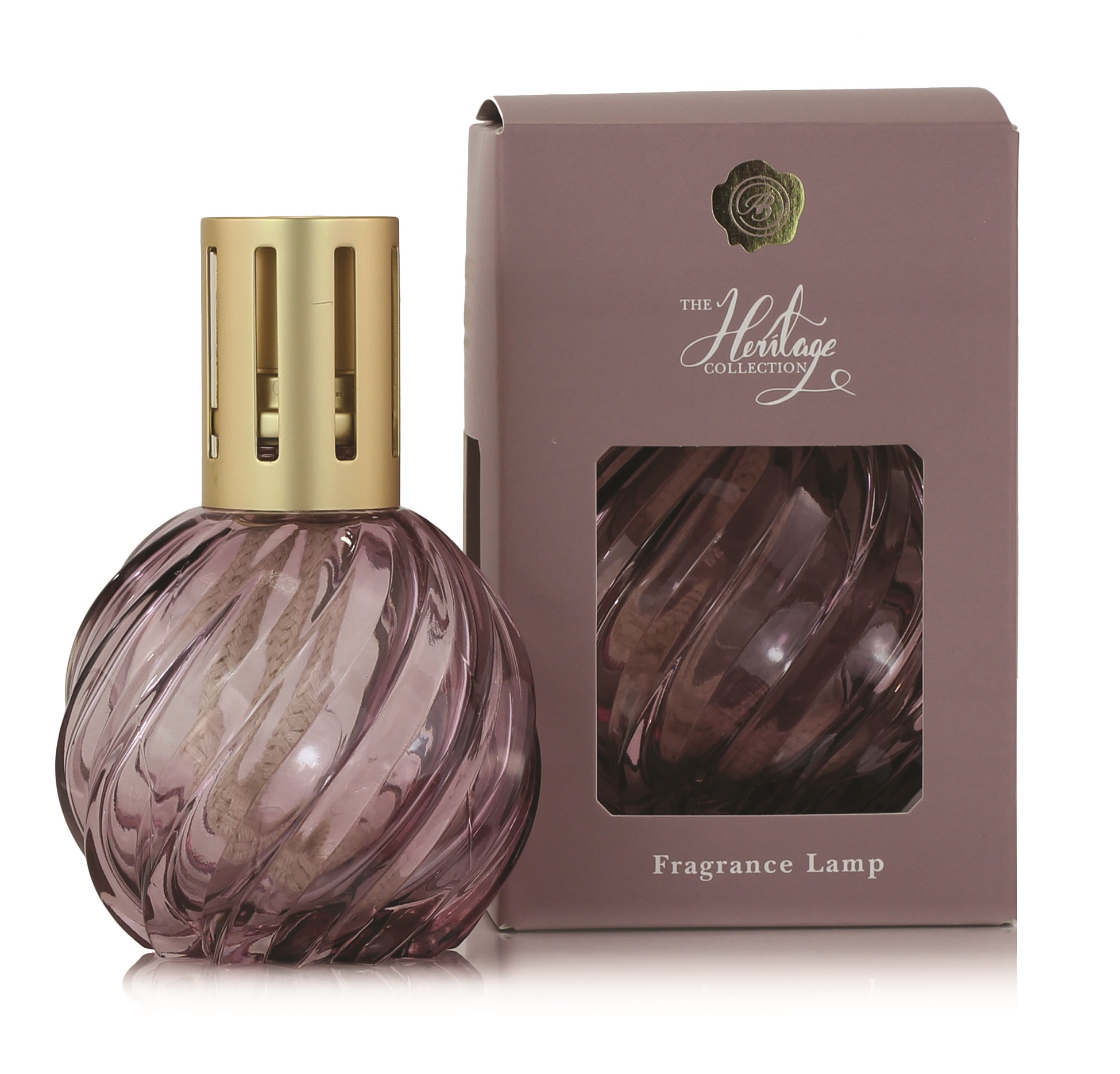 Ashleigh & Burwood London Velká katalytická lampa SPIRAL MAUVE skleněná fialová Ashleigh & Burwood London