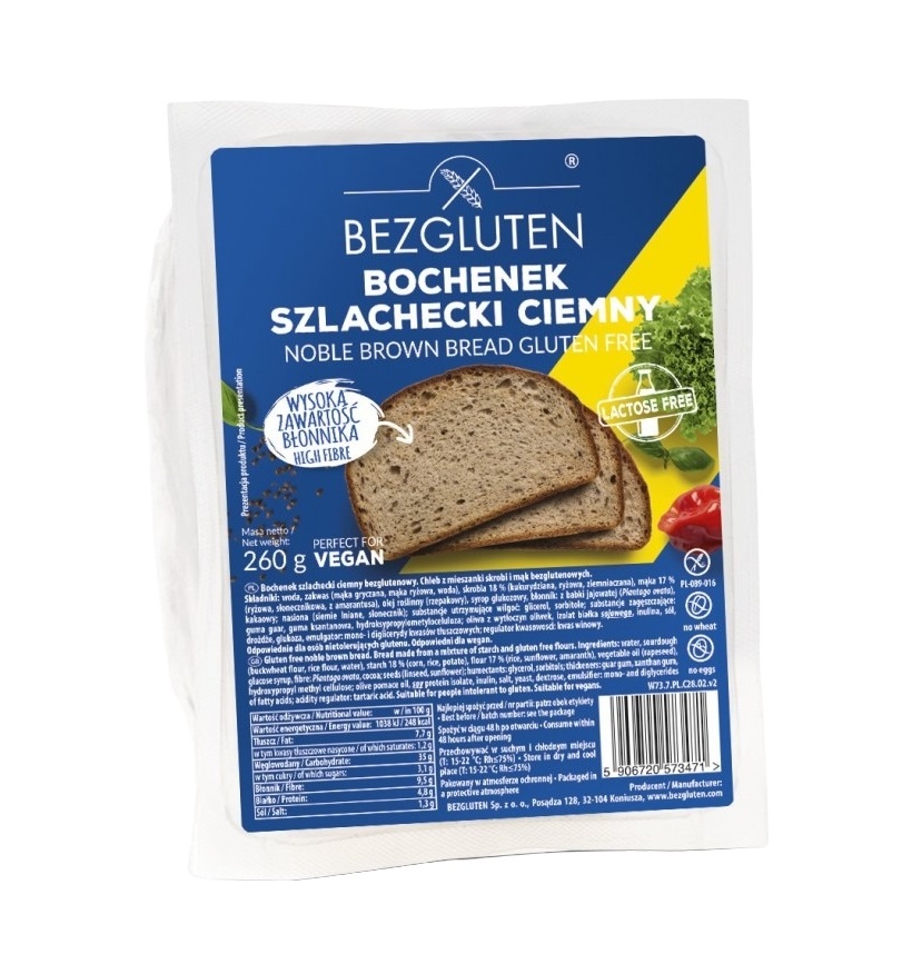 BEZGLUTEN Bochník tmavý bez lepku 260 g BEZGLUTEN