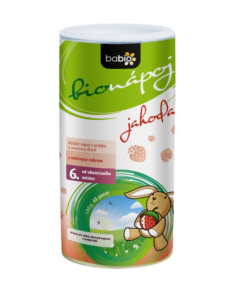 Babio Dětský bionápoj jahoda od ukončeného 6. měsíce 180 g Babio