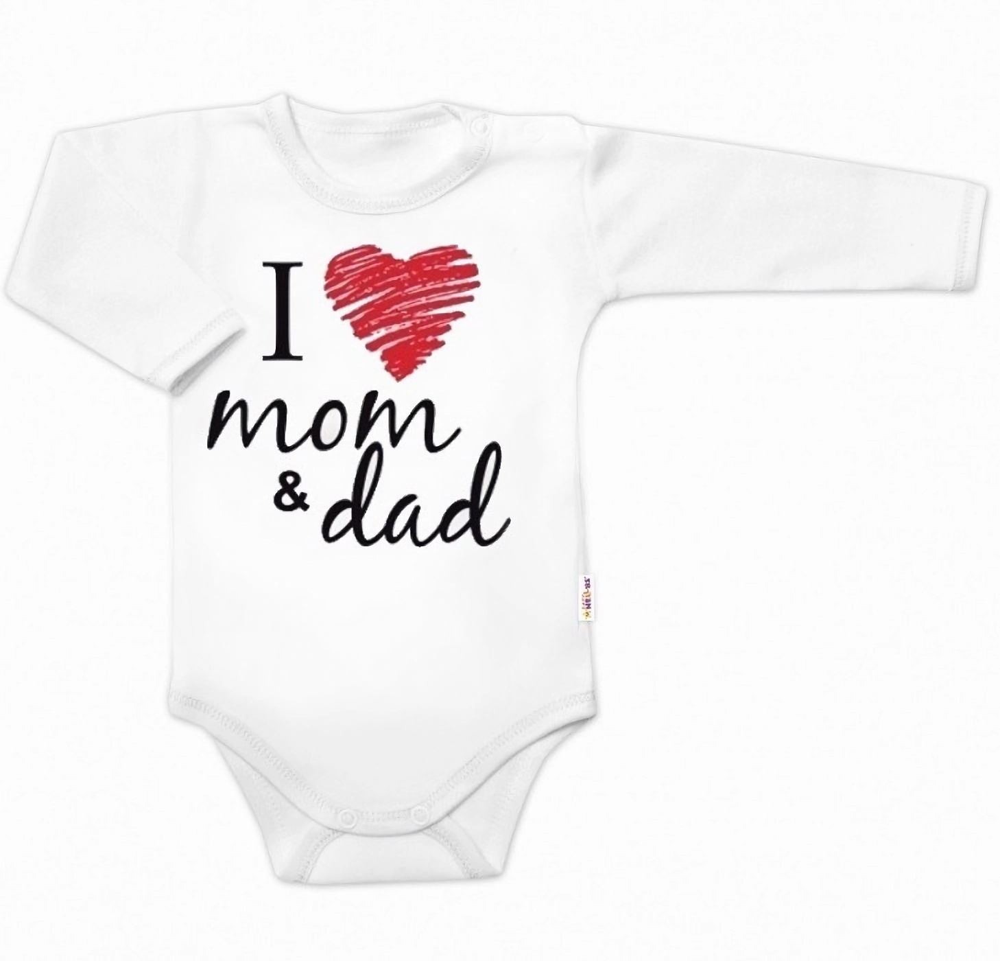 Baby Nellys Body dlouhý rukáv  I love mom & dad vel.  68