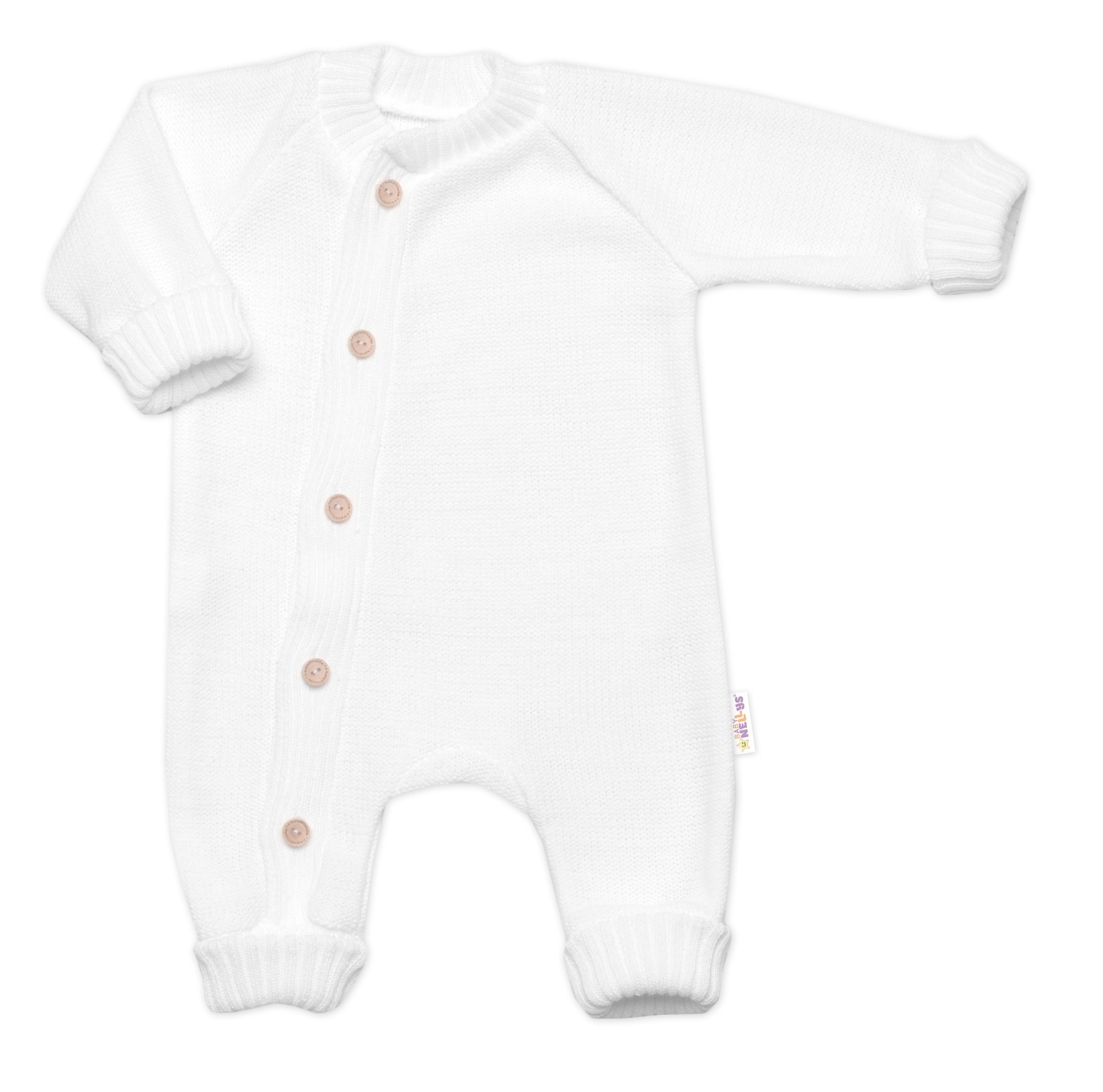 Baby Nellys Pletený overálek s knoflíčky zapínání bokem