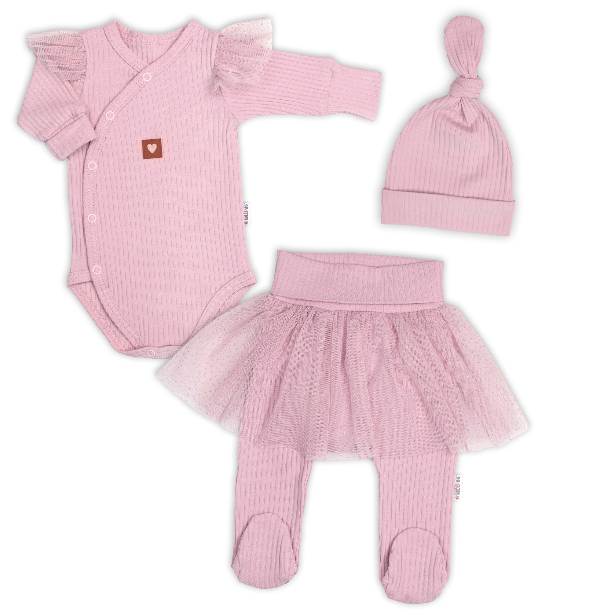 Baby Nellys Žebrovaná rostoucí souprava 3D Lux