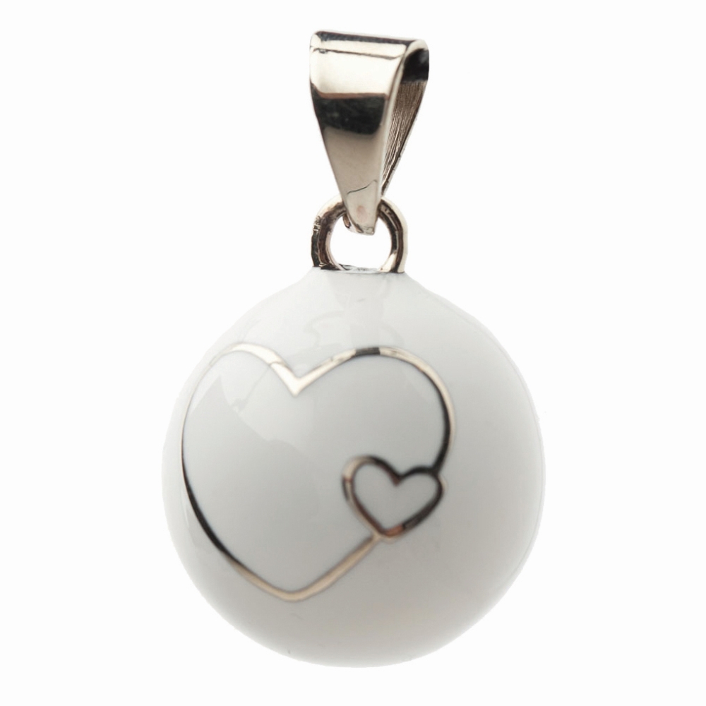 Bola Essentials Těhotenská rolnička 1 ks White 2 Hearts Bola