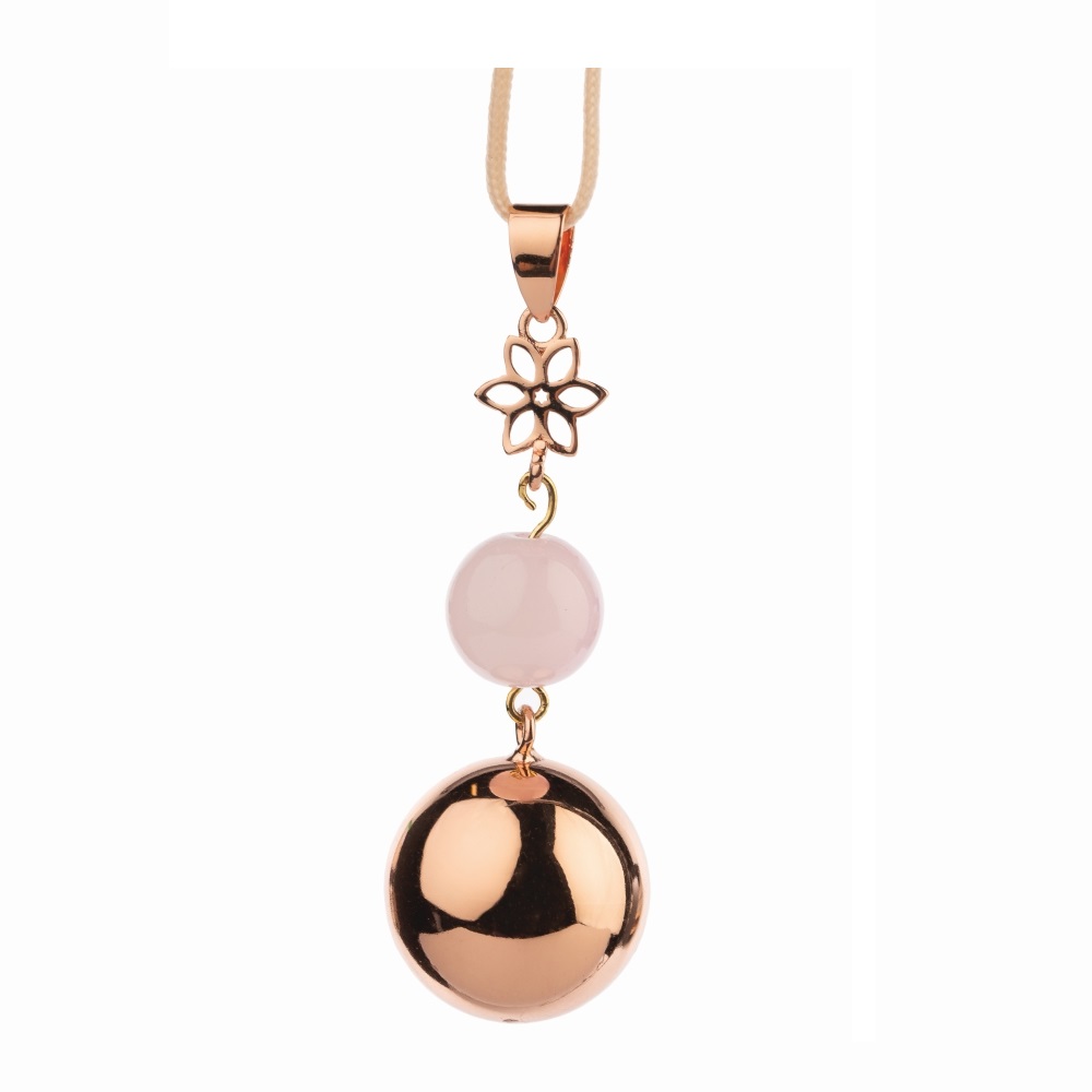 Bola Fantasy Těhotenská rolnička 1 ks Rose Gold Pearl Flower Bola