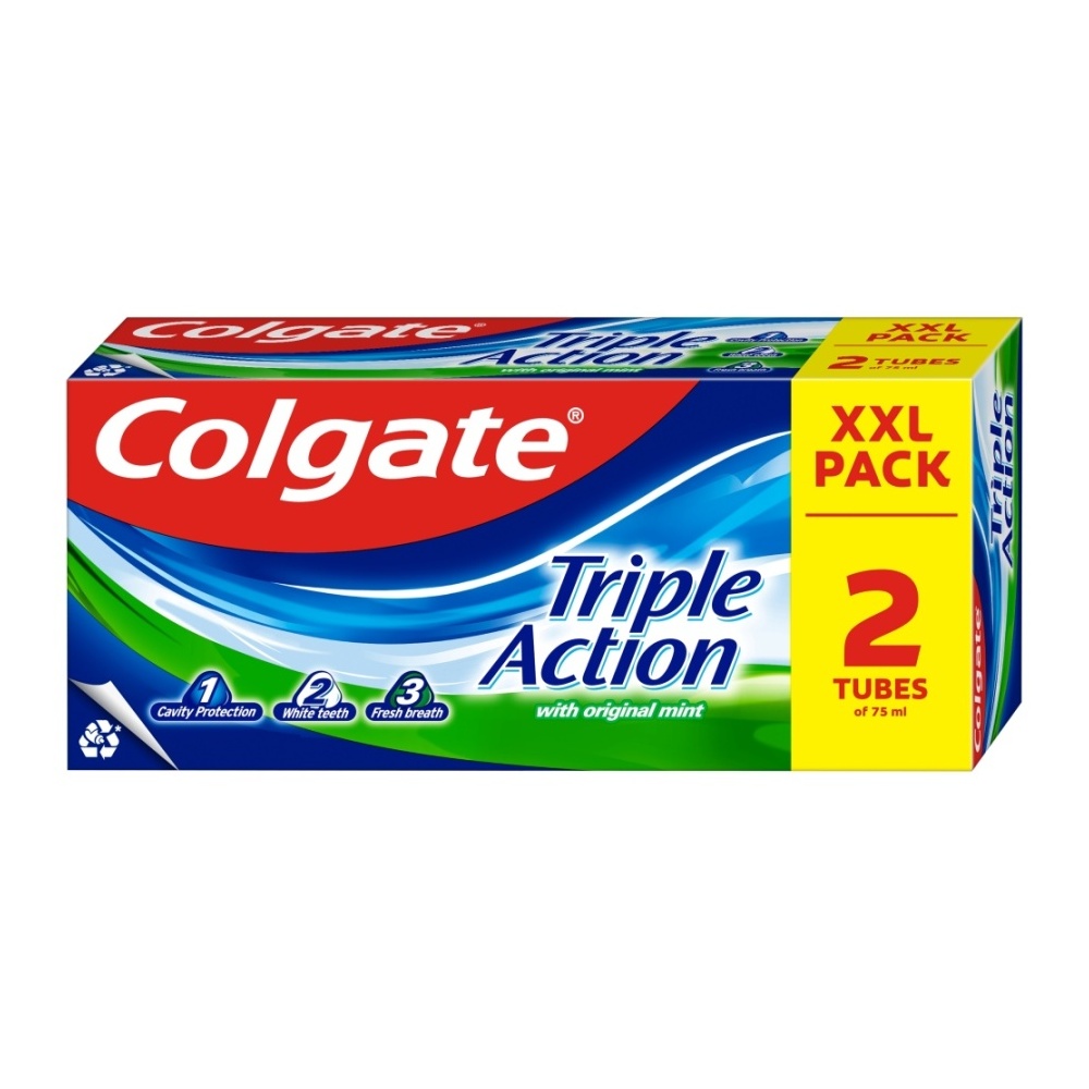 Colgate Triple Action zubní pasta 2x75 ml duopack Colgate