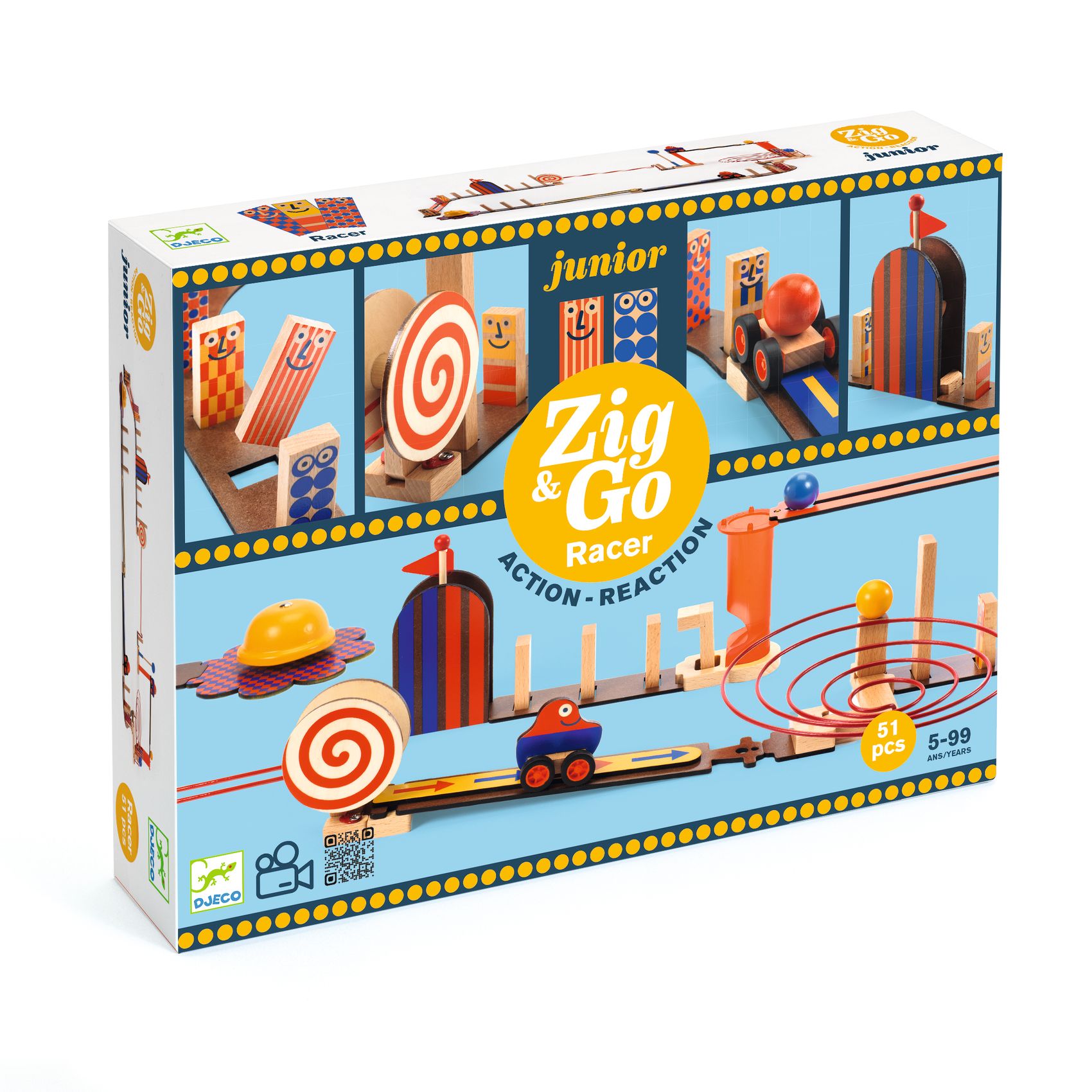 Djeco Dráha Zig & go Junior - Racer - 51pcs Djeco