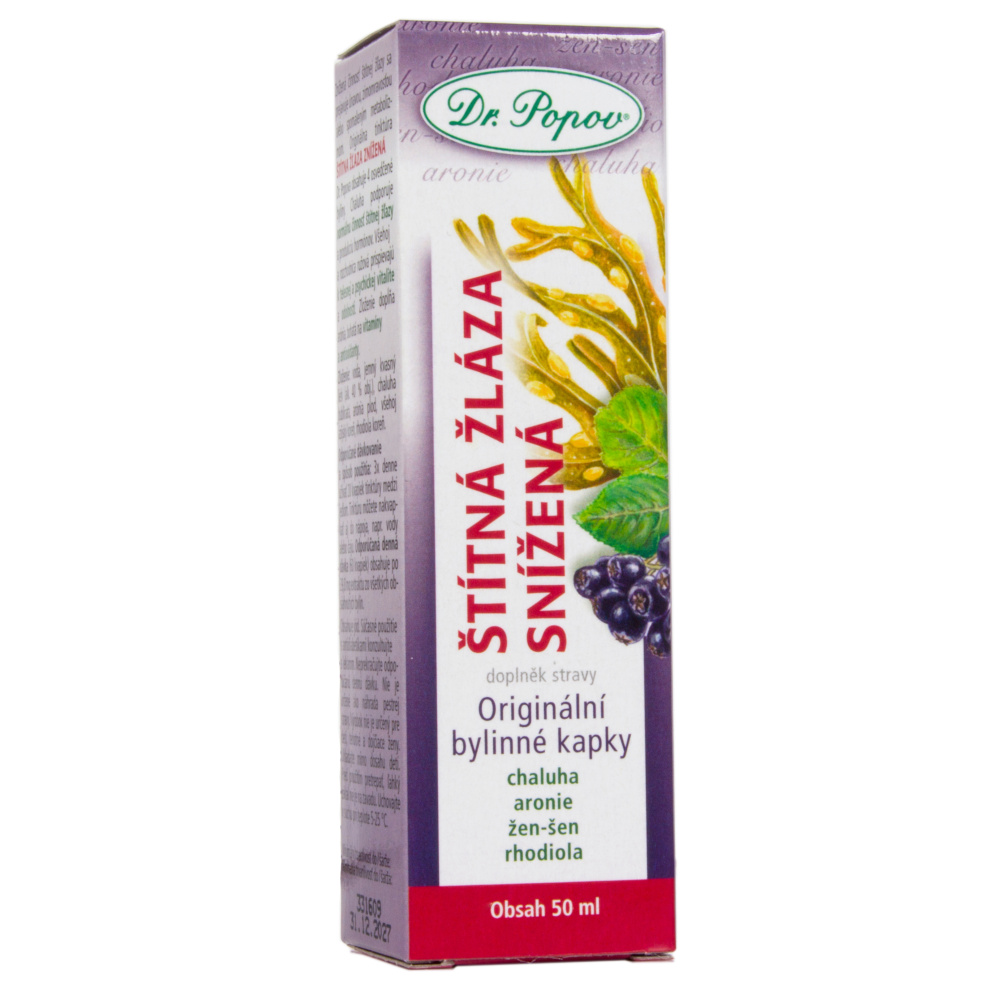 Dr. Popov Štítná žláza snížená bylinné kapky 50 ml Dr. Popov