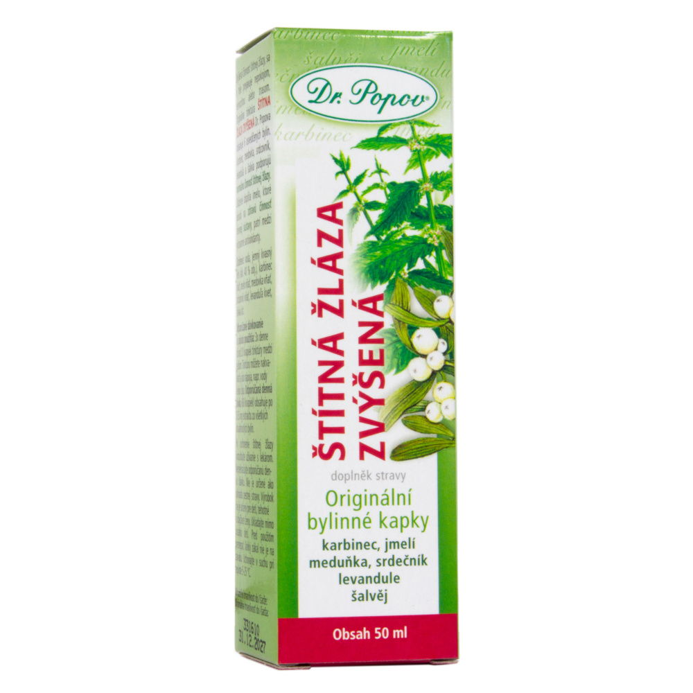 Dr. Popov Štítná žláza zvýšená bylinné kapky 50 ml Dr. Popov