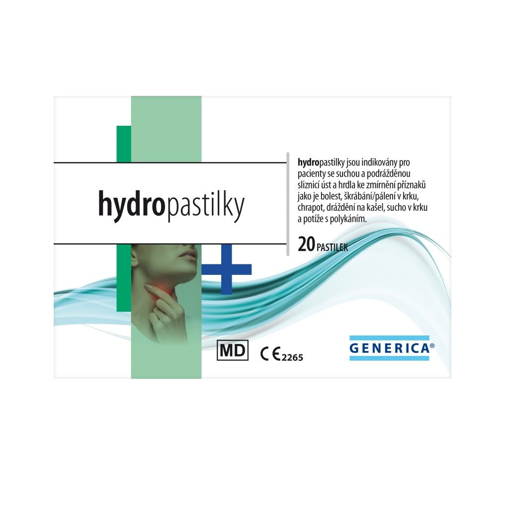 Generica hydropastilky máta bez cukru 20 ks Generica