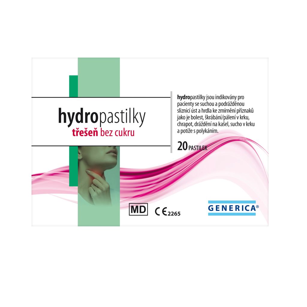 Generica hydropastilky třešeň bez cukru 20 ks Generica