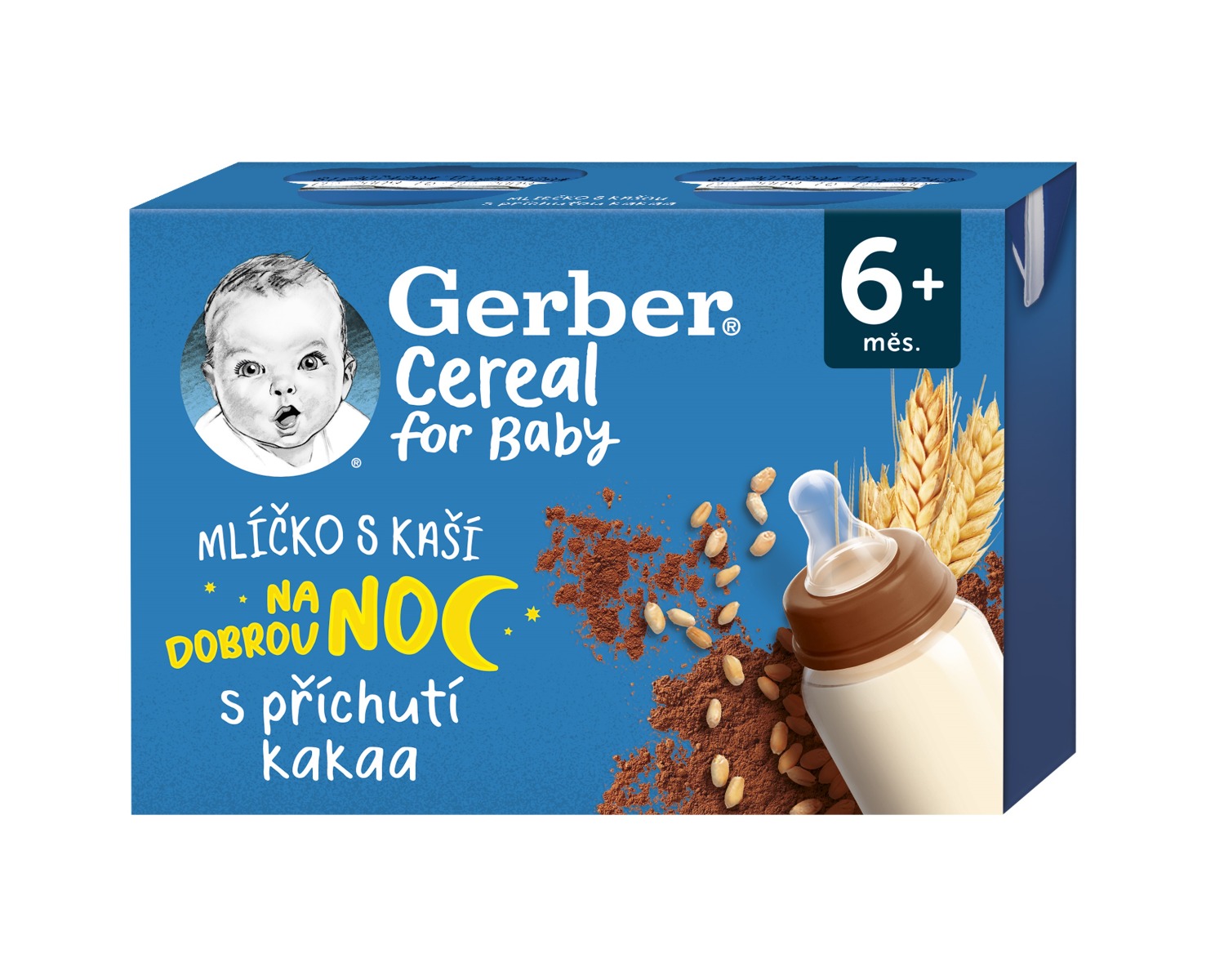 Gerber Cereal Mlíčko s kaší s kakaovou příchutí 6m+ 2x200 ml Gerber