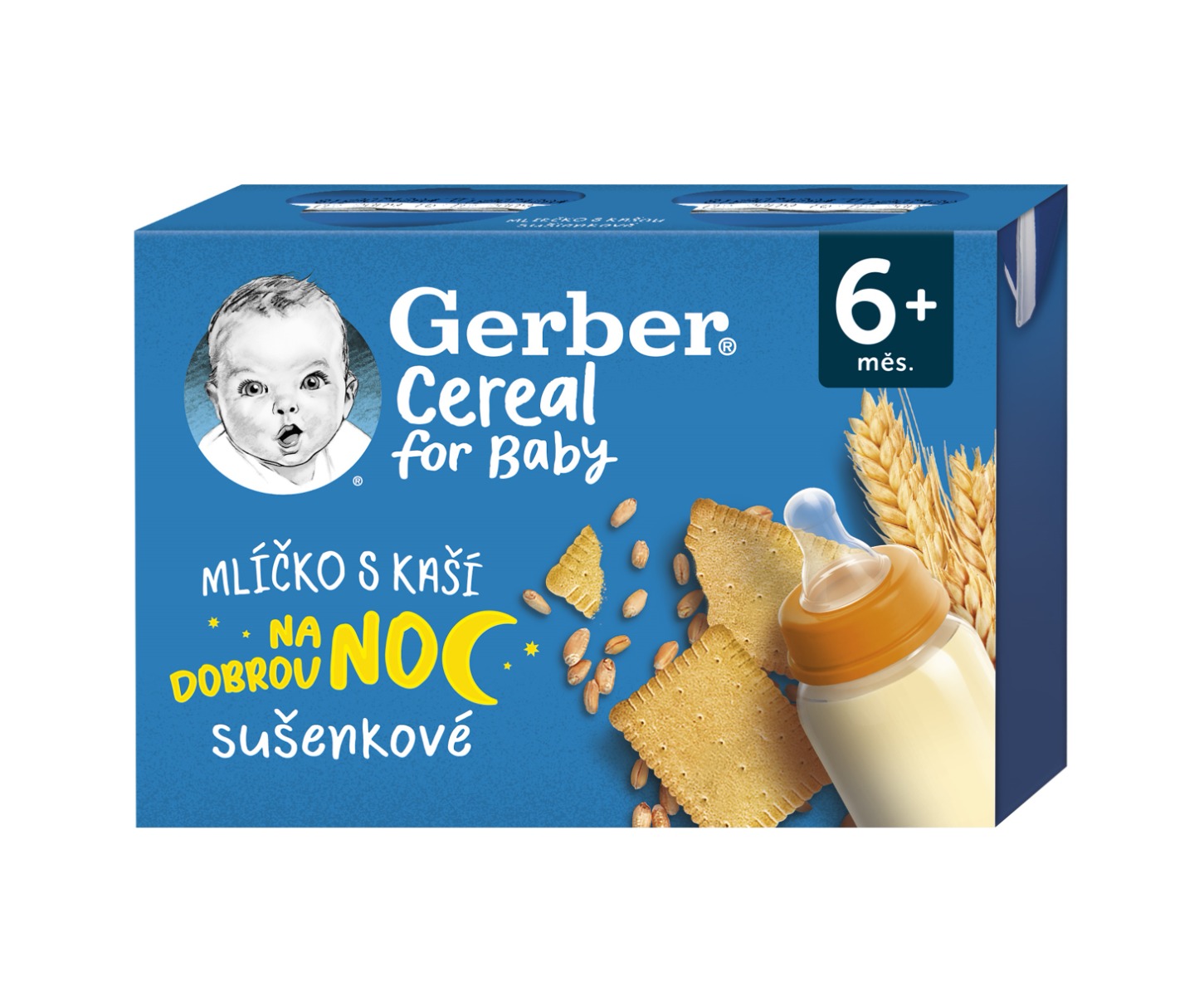Gerber Cereal Mlíčko s kaší sušenkové 6m+ 2x200 ml Gerber