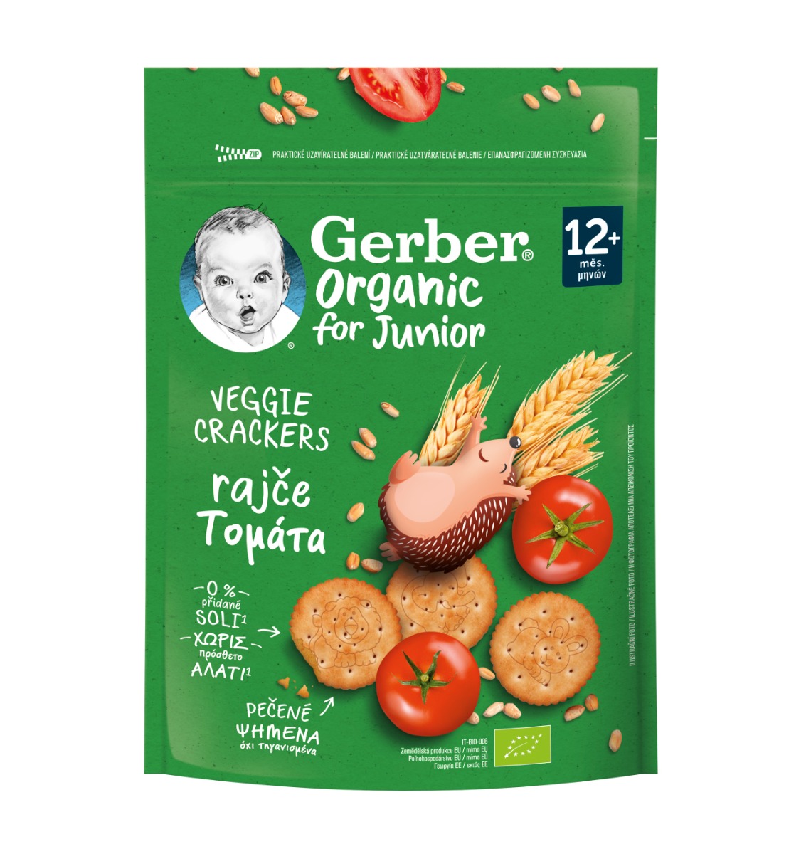 Gerber Junior Veggie Crackers rajčatové 12m+ 100 g Gerber