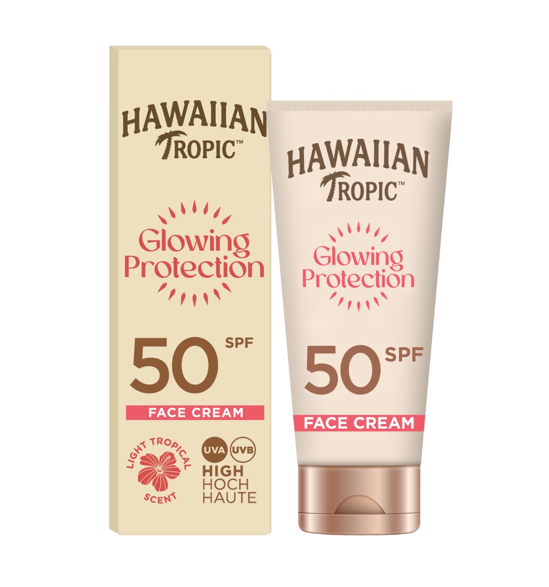 Hawaiian Tropic Glowing Protection SPF50 opalovací krém na obličej 50 ml Hawaiian Tropic
