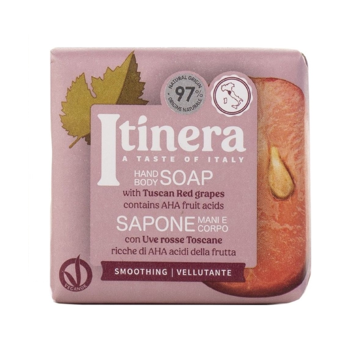 Itinera Tuhé mýdlo Červené hrozny z Toskánska 100 g Itinera
