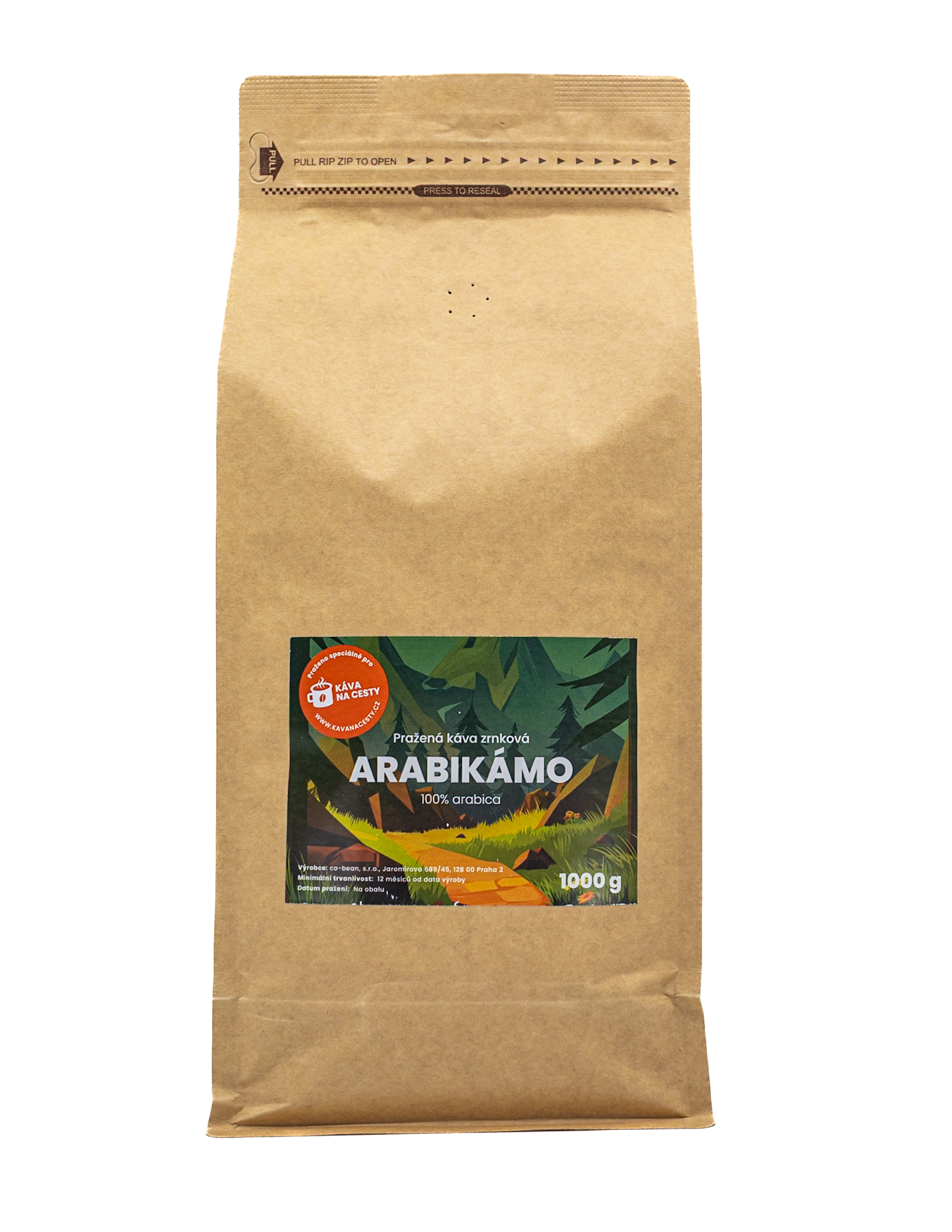 Káva na cesty Arabikámo 1 kg Zrnková káva Káva na cesty