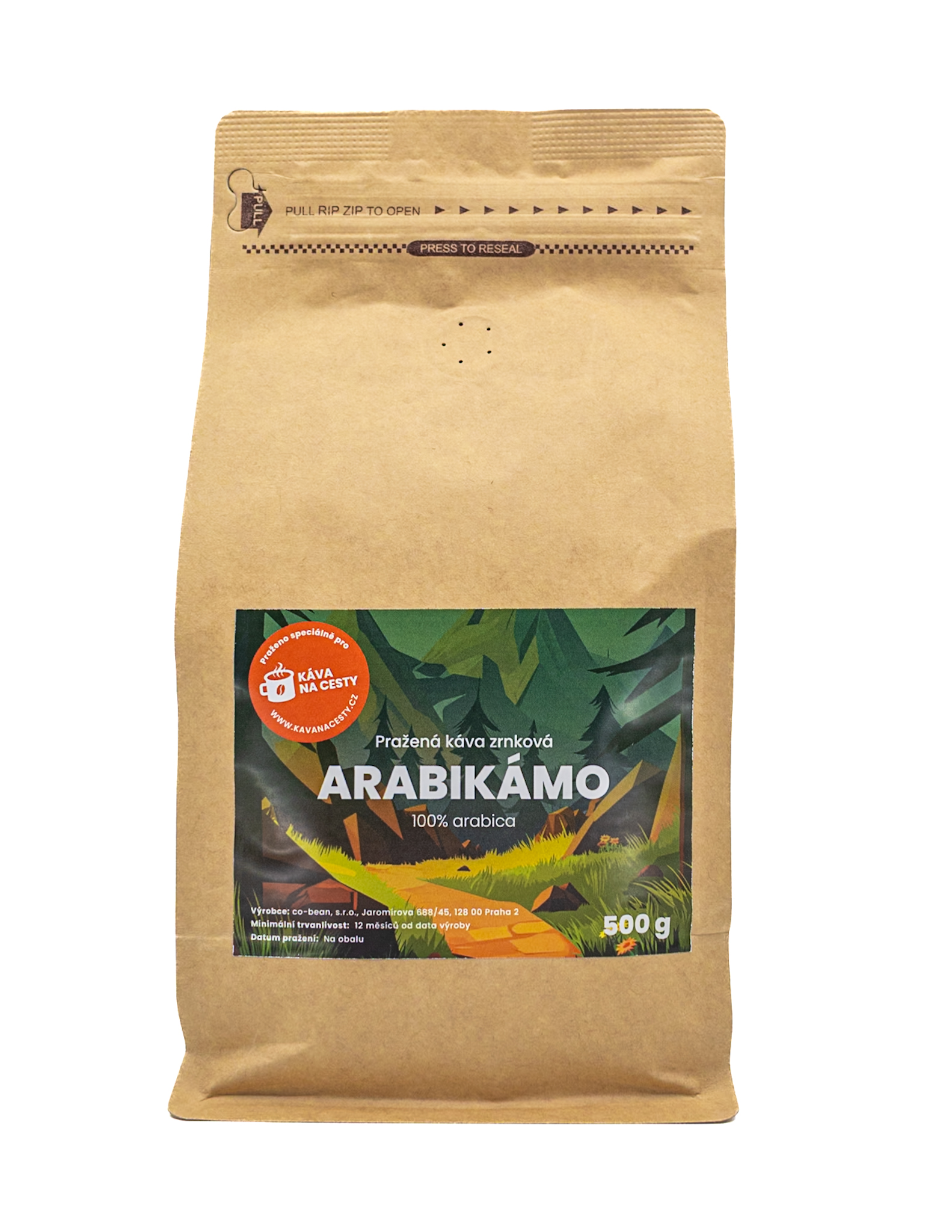 Káva na cesty Arabikámo 500 g Zrnková káva Káva na cesty