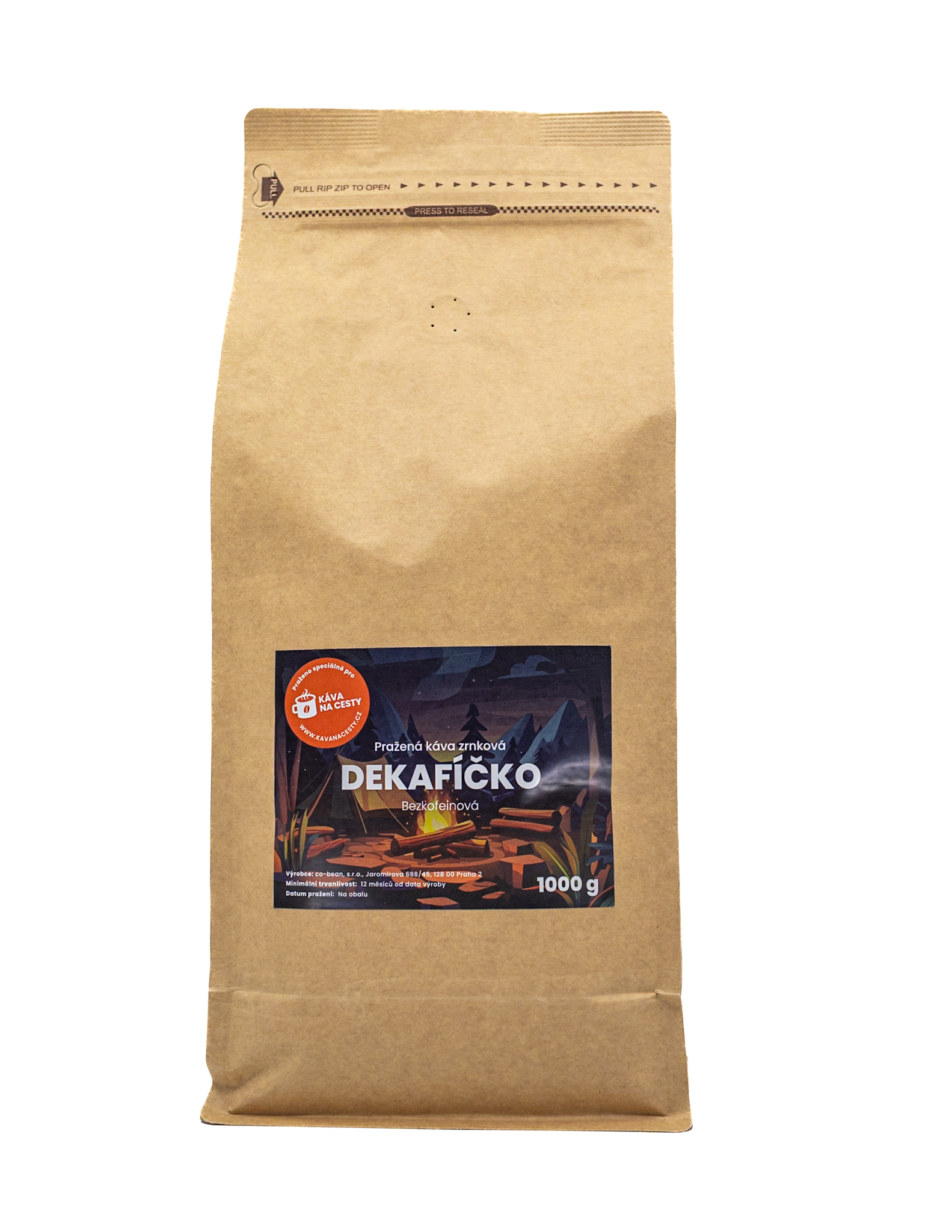 Káva na cesty Dekafíčko 1 kg Zrnková káva Káva na cesty