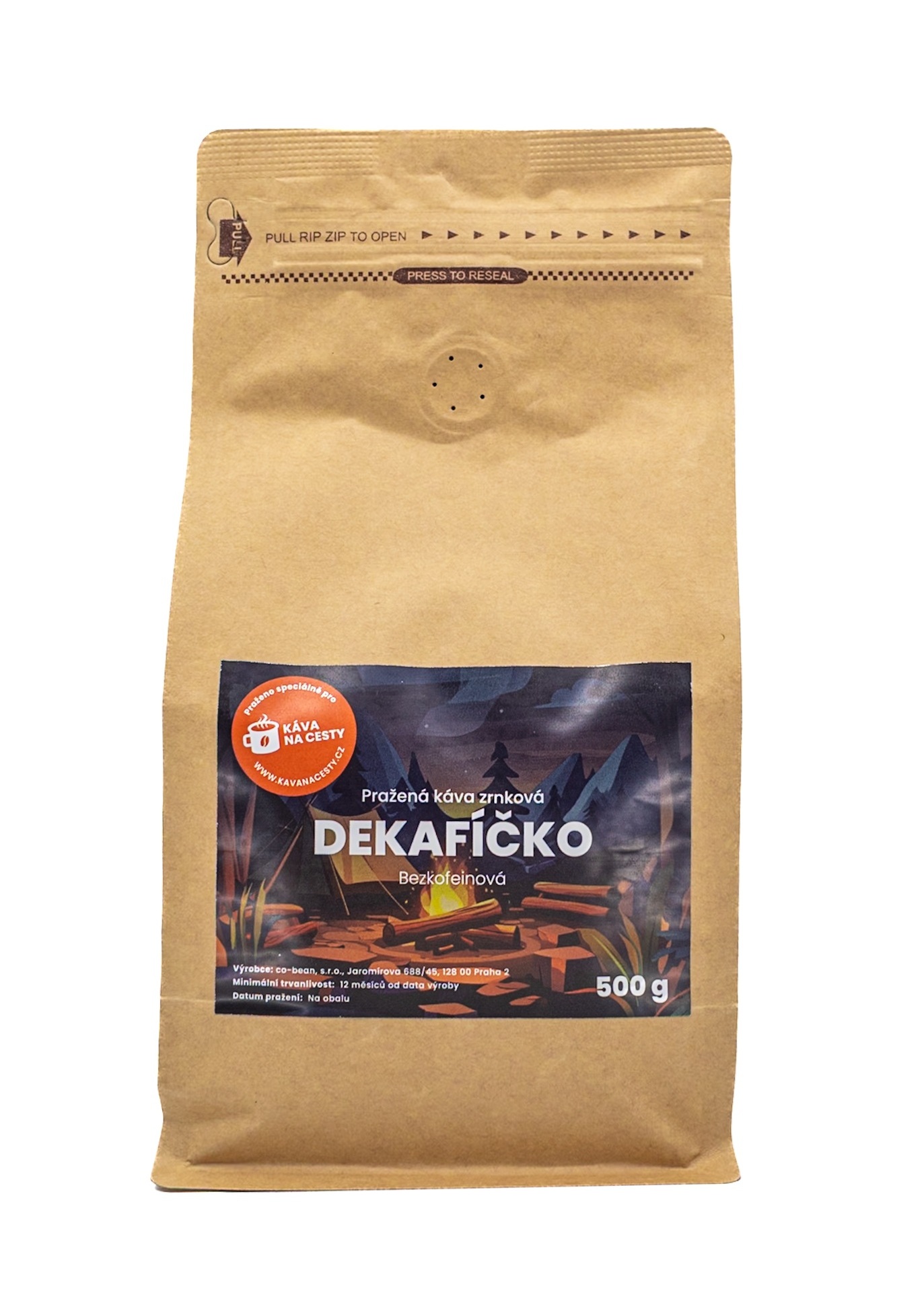 Káva na cesty Dekafíčko 500 g Zrnková káva Káva na cesty