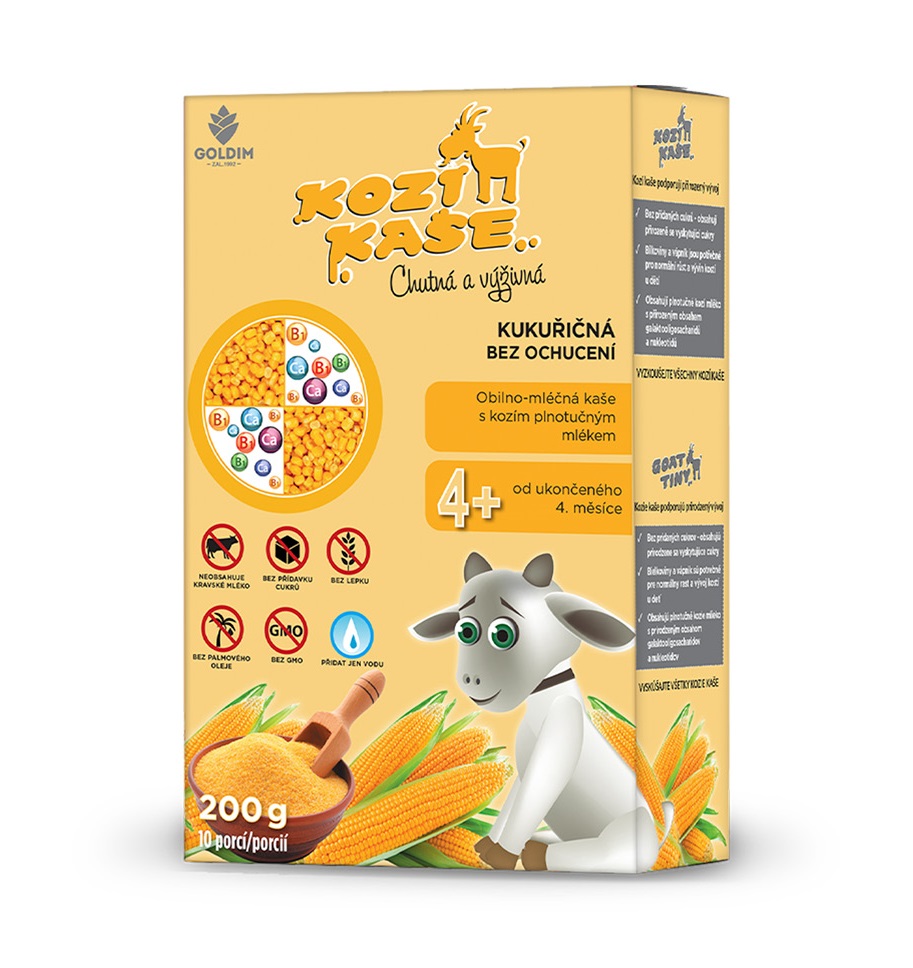 Kozí kaše Kukuřičná bez ochucení 4m+ 200 g Kozí kaše