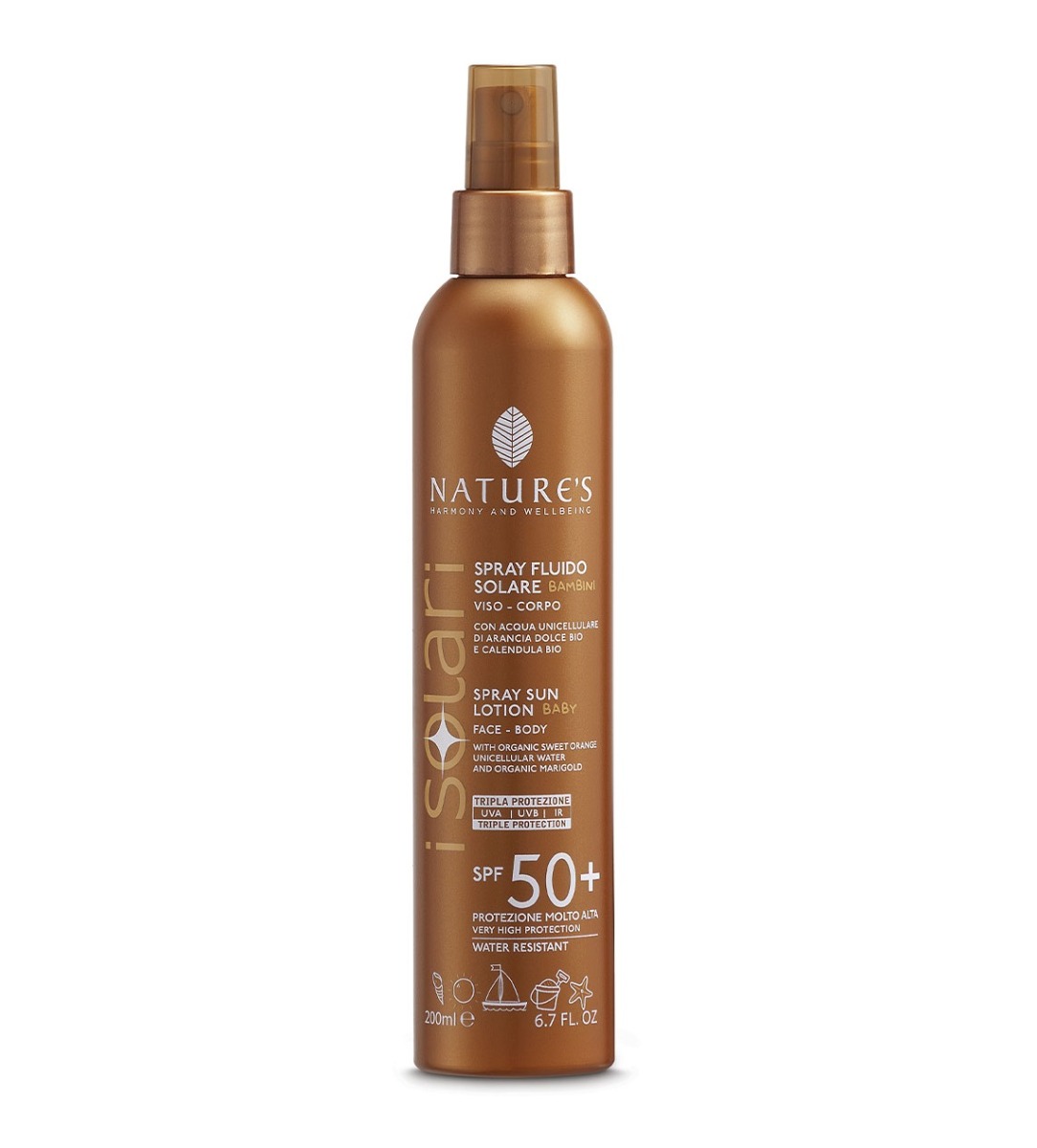 Nature´s i Solari Opalovací sprej-lotion pro děti SPF50+ 200 ml Nature´s