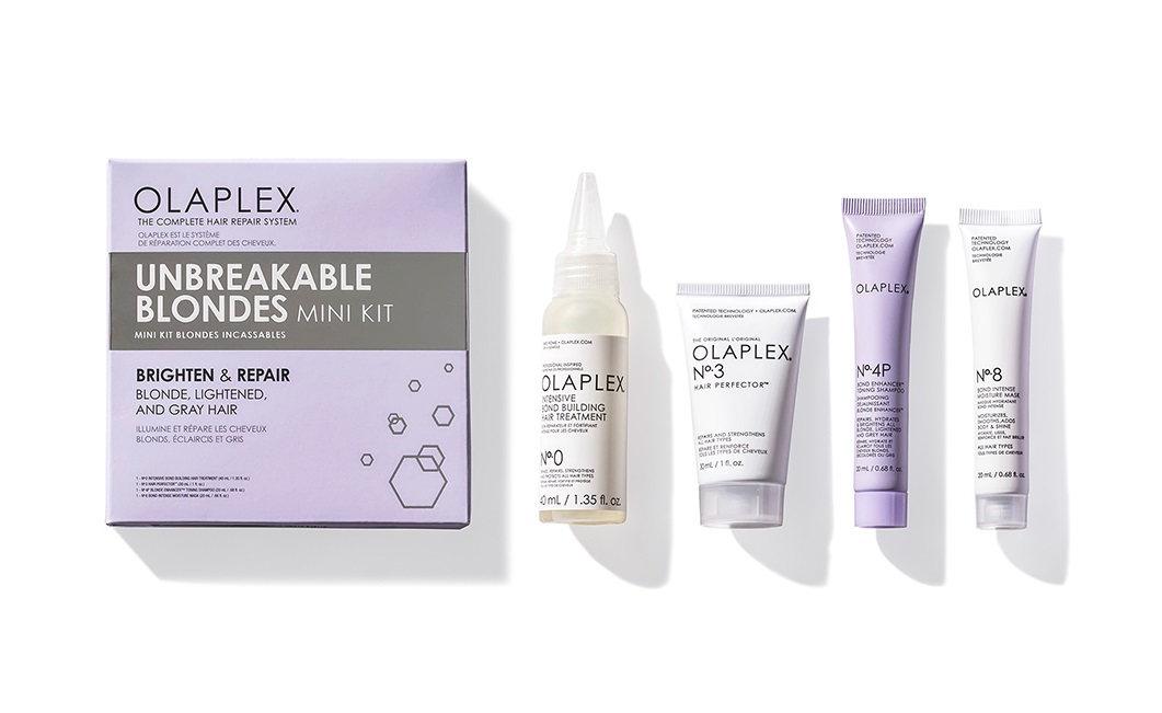 Olaplex Unbreakable Blondes Mini Kit regenerační sada na vlasy 4 ks Olaplex