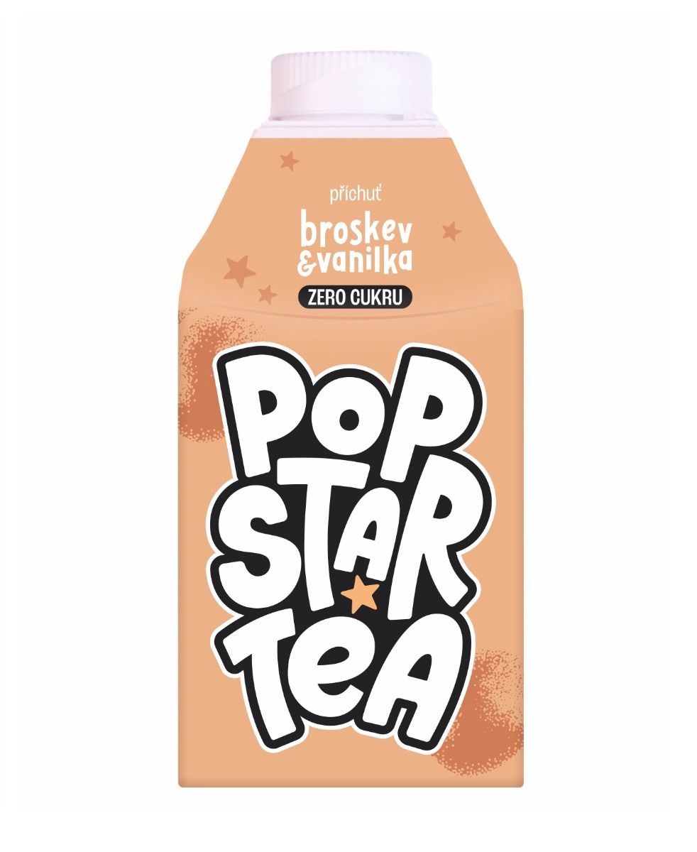 POP STAR Tea Broskev & Vanilka Zero 500 ml POP STAR