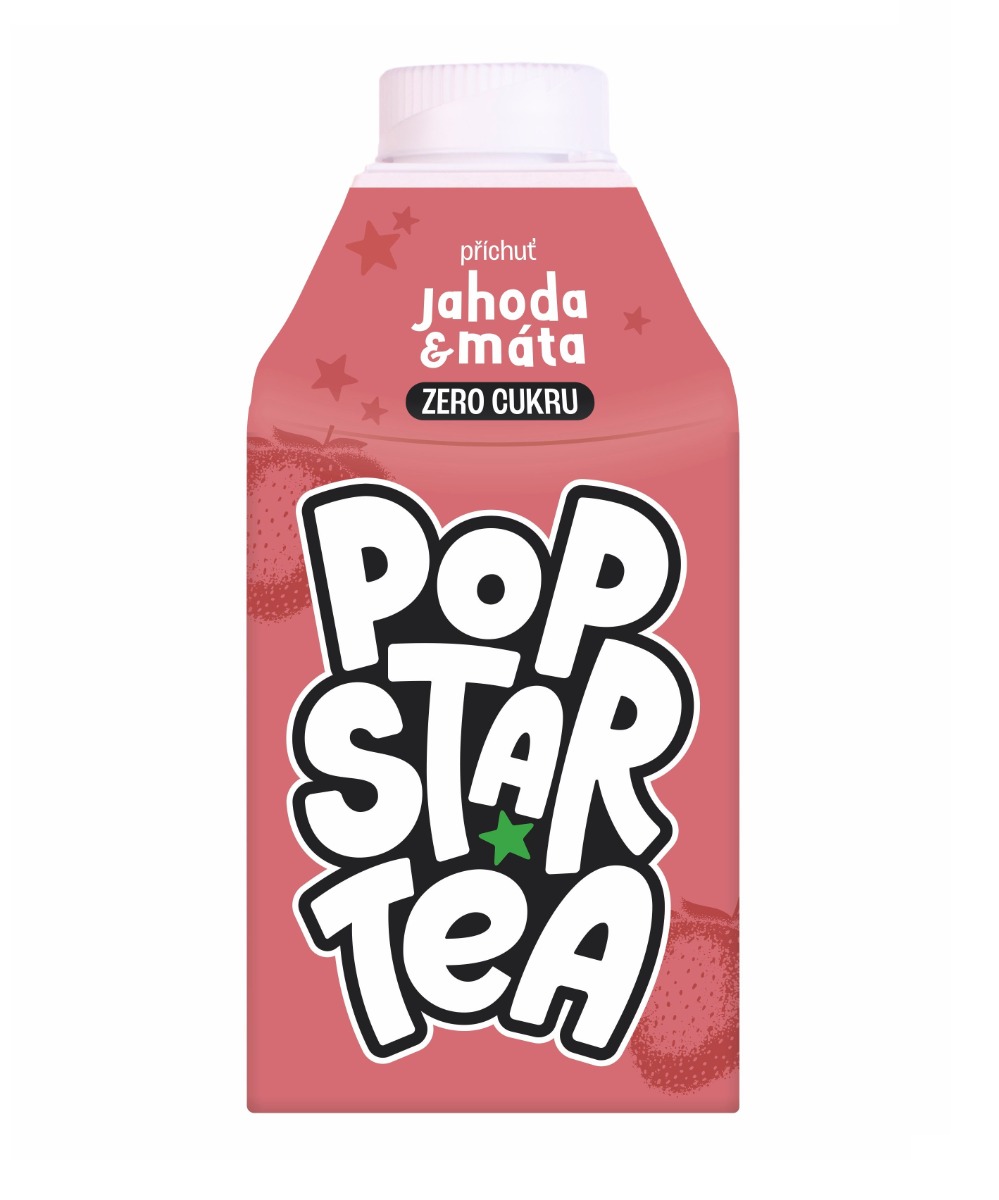 POP STAR Tea Jahoda & Máta Zero 500 ml POP STAR