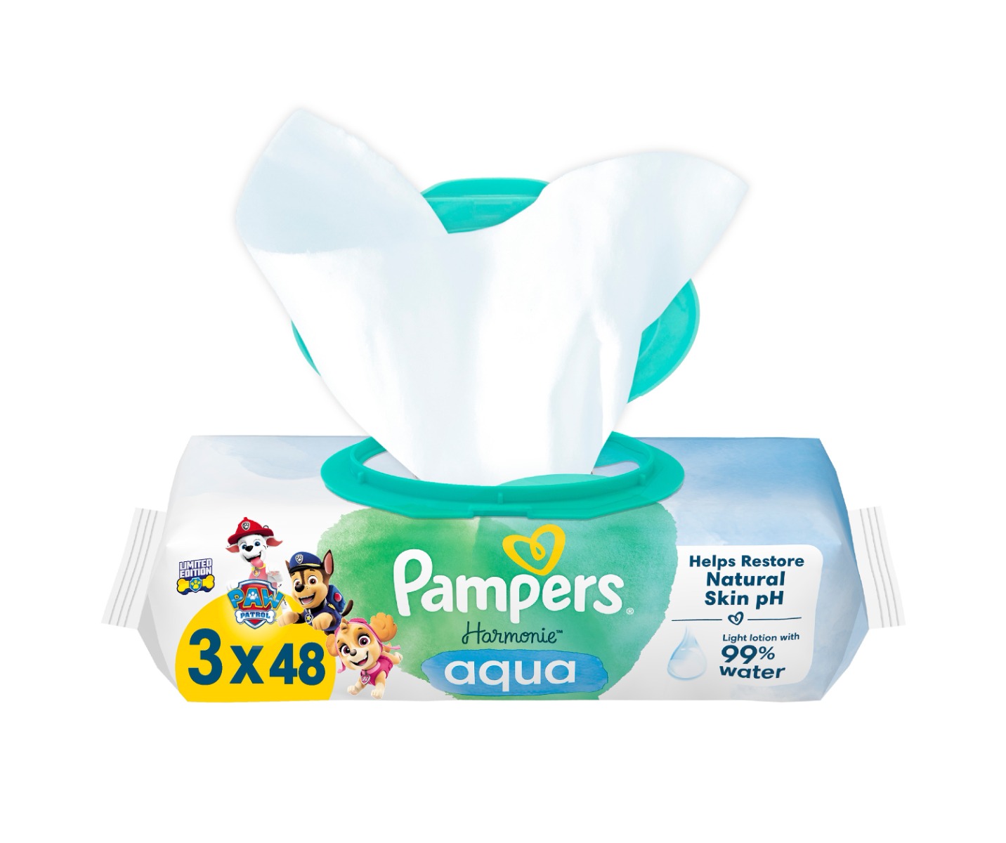 Pampers Harmonie Aqua vlhčené ubrousky 3x48 ks Pampers