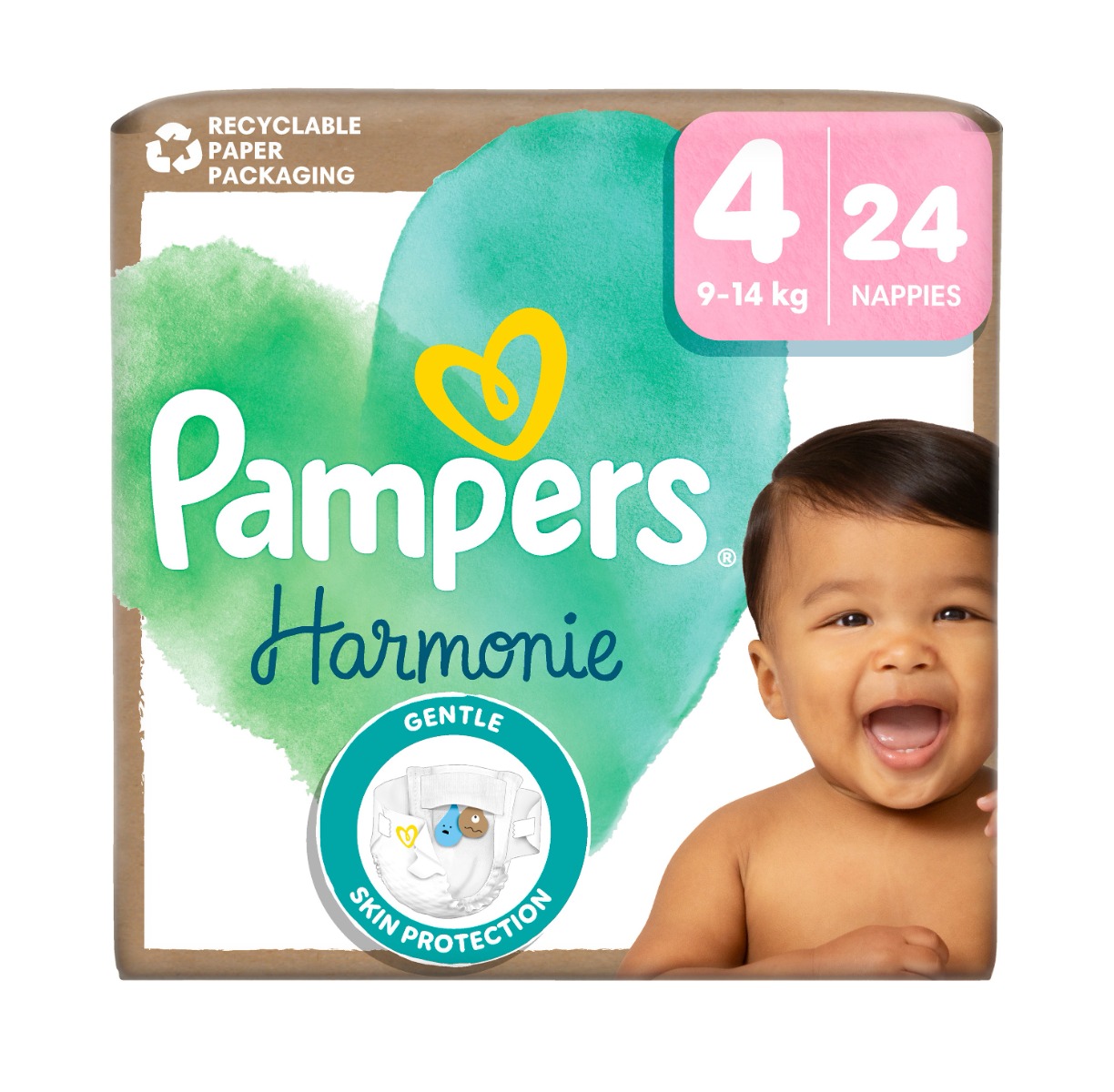 Pampers Harmonie vel. 4 9–⁠⁠⁠⁠⁠⁠14 kg dětské pleny 24 ks Pampers