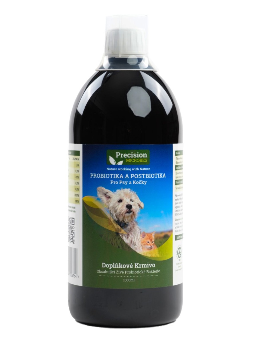 Precision Microbes Probiotika a postbiotika pro psy a kočky 1000 ml Precision Microbes