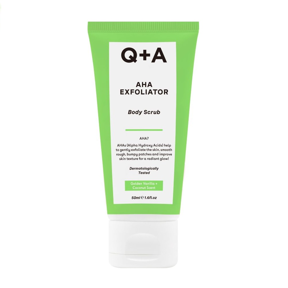 Q+A Tělový peeling s AHA kyselinami 50 ml Q+A