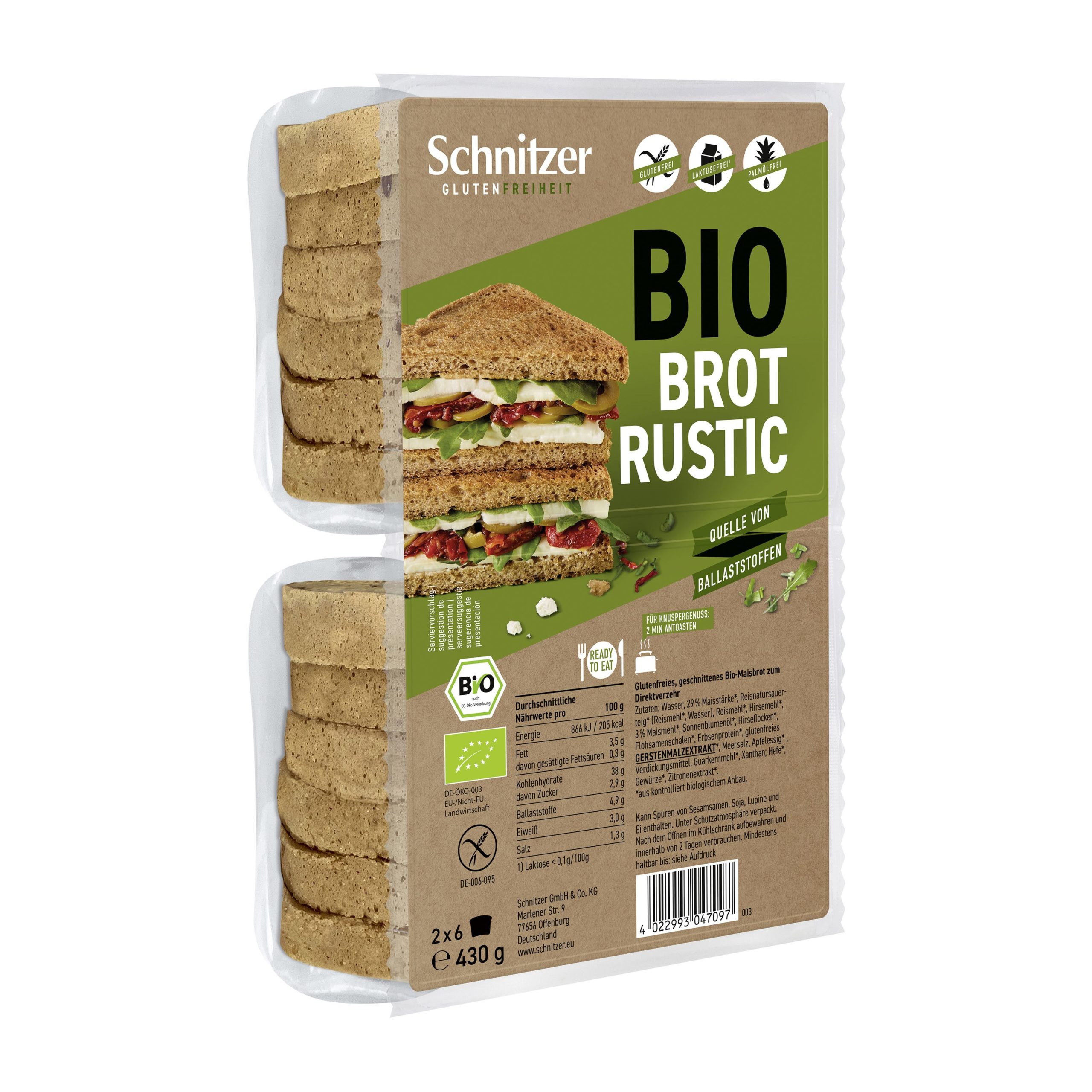 Schnitzer Chléb toustový rustikální bezlepkový BIO 430 g Schnitzer