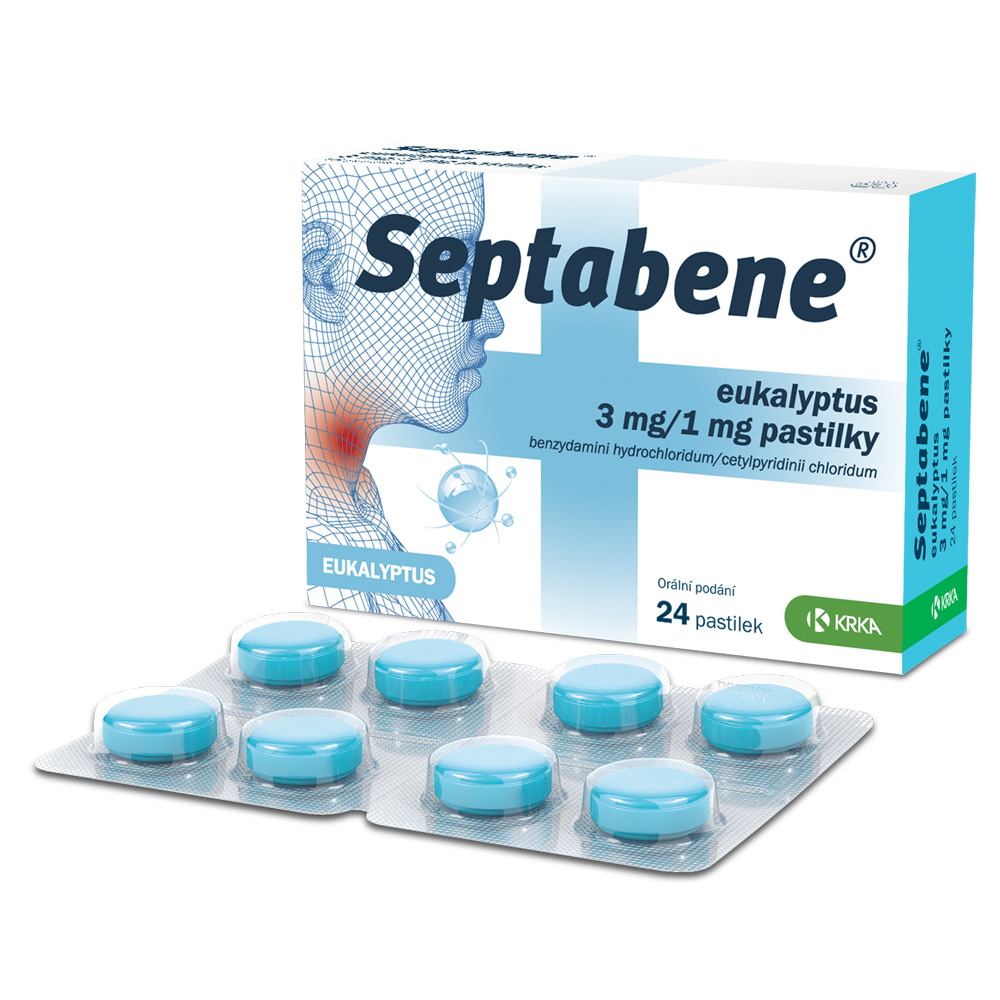 Septabene eukalyptus 3 mg/1 mg 24 pastilek Septabene
