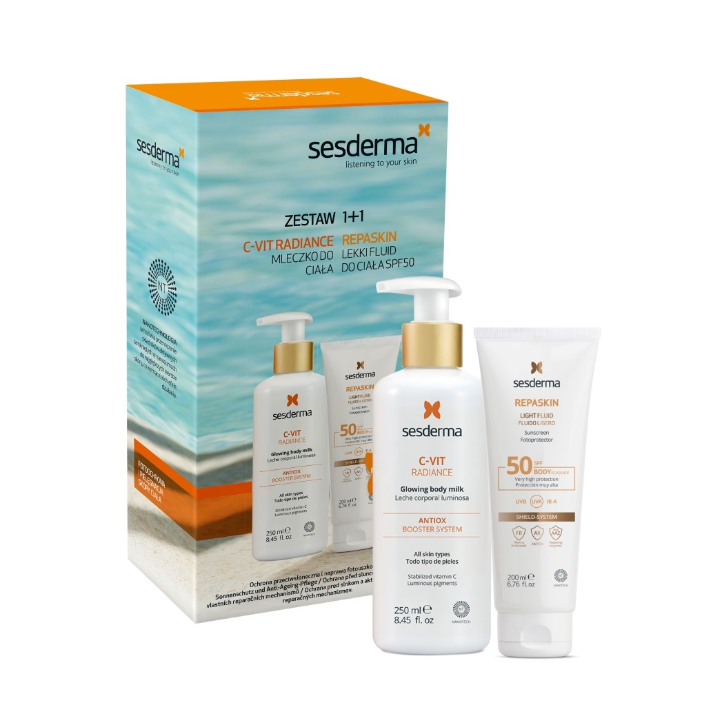 Sesderma C-VIT Radiance Tělové mléko + Repaskin Opalovací krém SPF50 2 ks Sesderma