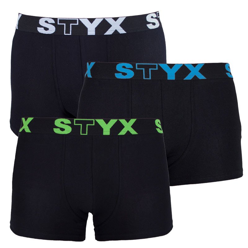 Styx 3PACK pánské boxerky sportovní guma nadrozměr vícebarevné (R9606162) 4XL Styx