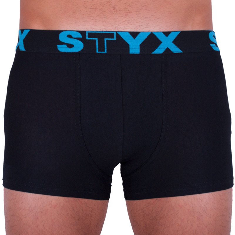 Styx Pánské boxerky sportovní guma nadrozměr černé (R961) 5XL Styx