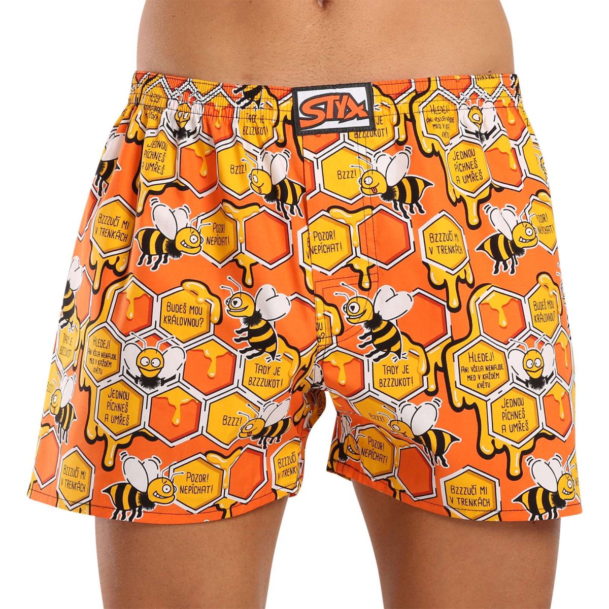 Styx Pánské trenky art klasická guma včelky (A1654) XL Styx