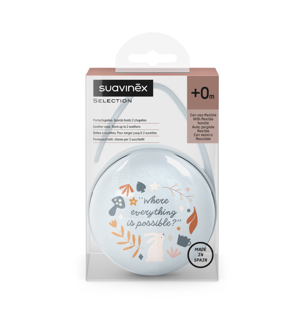 Suavinex Wonderland Duo Krabička na šidítka 1 ks světle modrá Suavinex