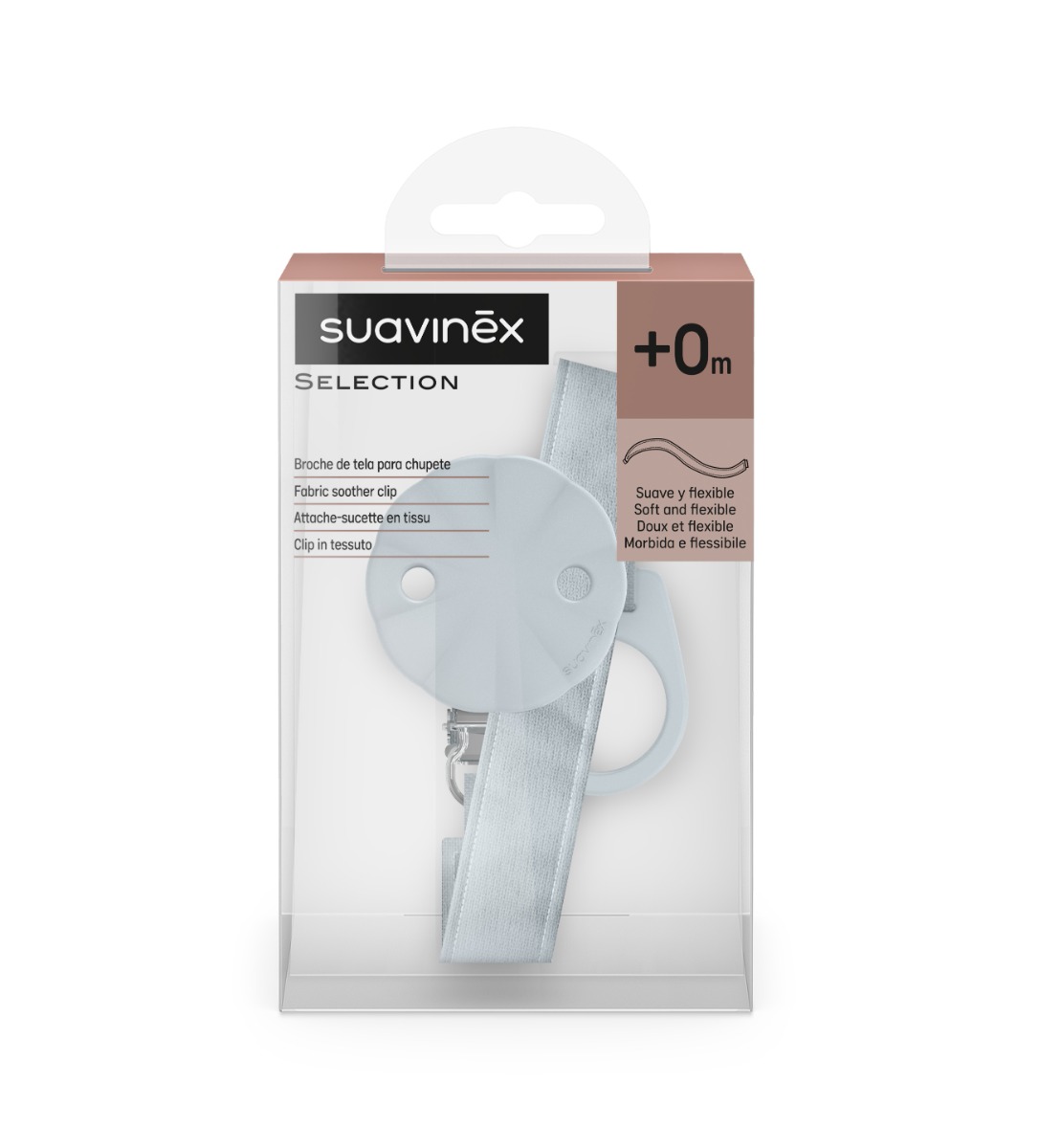 Suavinex Wonderland Klip na dudlík se stuhou 1 ks modrý Suavinex