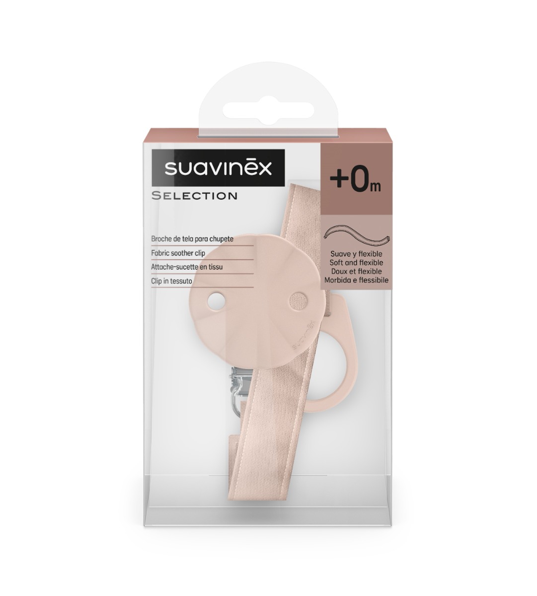 Suavinex Wonderland Klip na dudlík se stuhou 1 ks růžový Suavinex