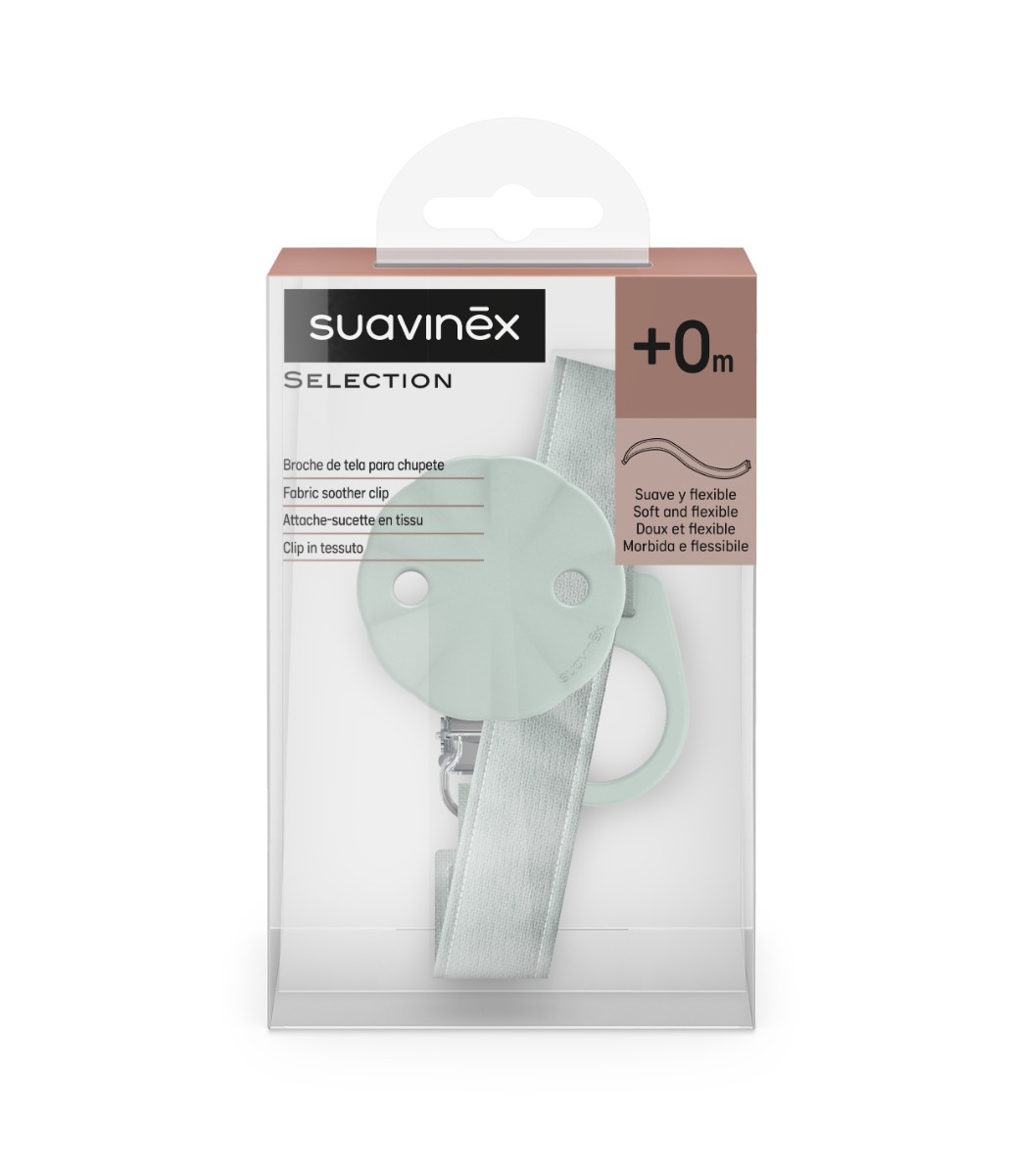Suavinex Wonderland Klip na dudlík se stuhou 1 ks zelený Suavinex