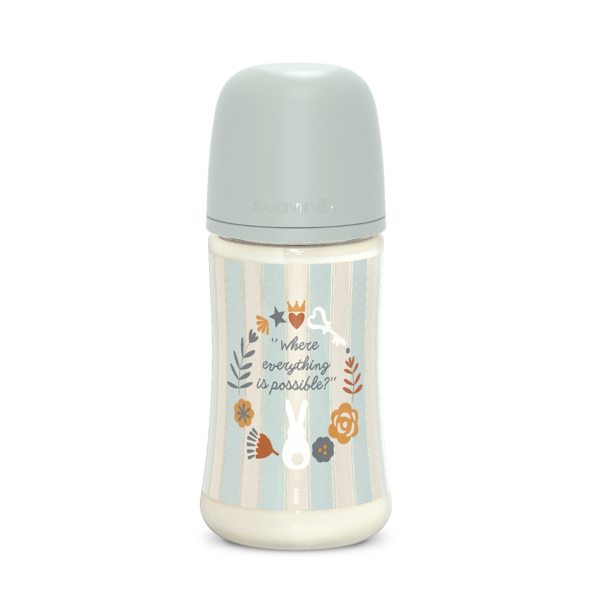 Suavinex Wonderland Kojenecká láhev průtok M 3m+ 270 ml 1 ks zelená Suavinex