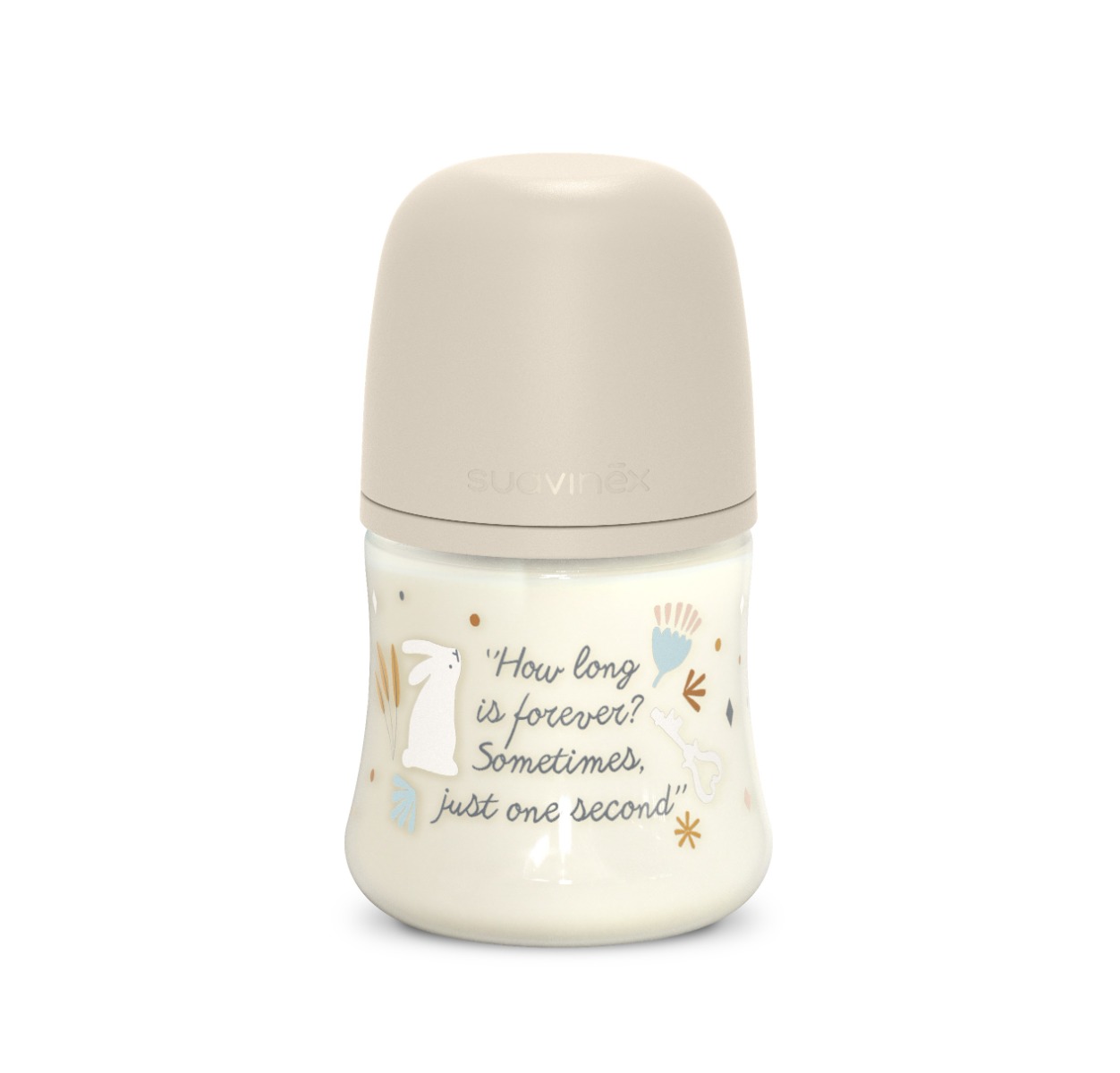 Suavinex Wonderland Kojenecká láhev průtok S 0m+ 150 ml 1 ks krémová Suavinex