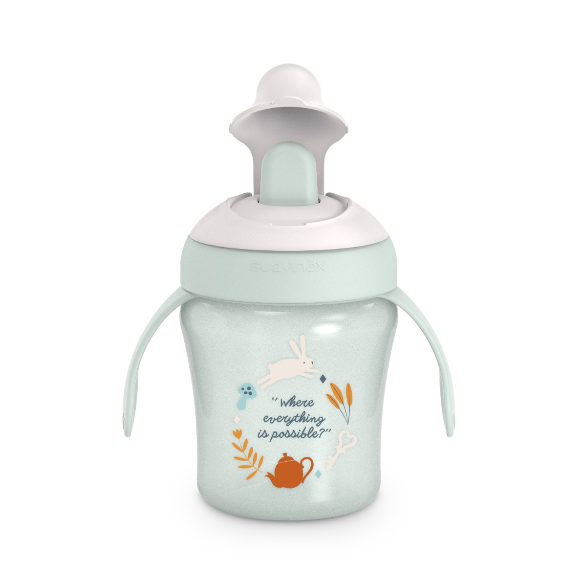 Suavinex Wonderland Nerozlitný hrníček 6m+ 200 ml 1 ks zelený Suavinex