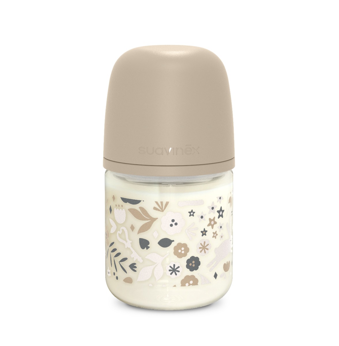 Suavinex Wonderland Skleněná láhev fyziologická SX PRO průtok S 0m+ 120 ml 1 ks liberty krémová Suavinex